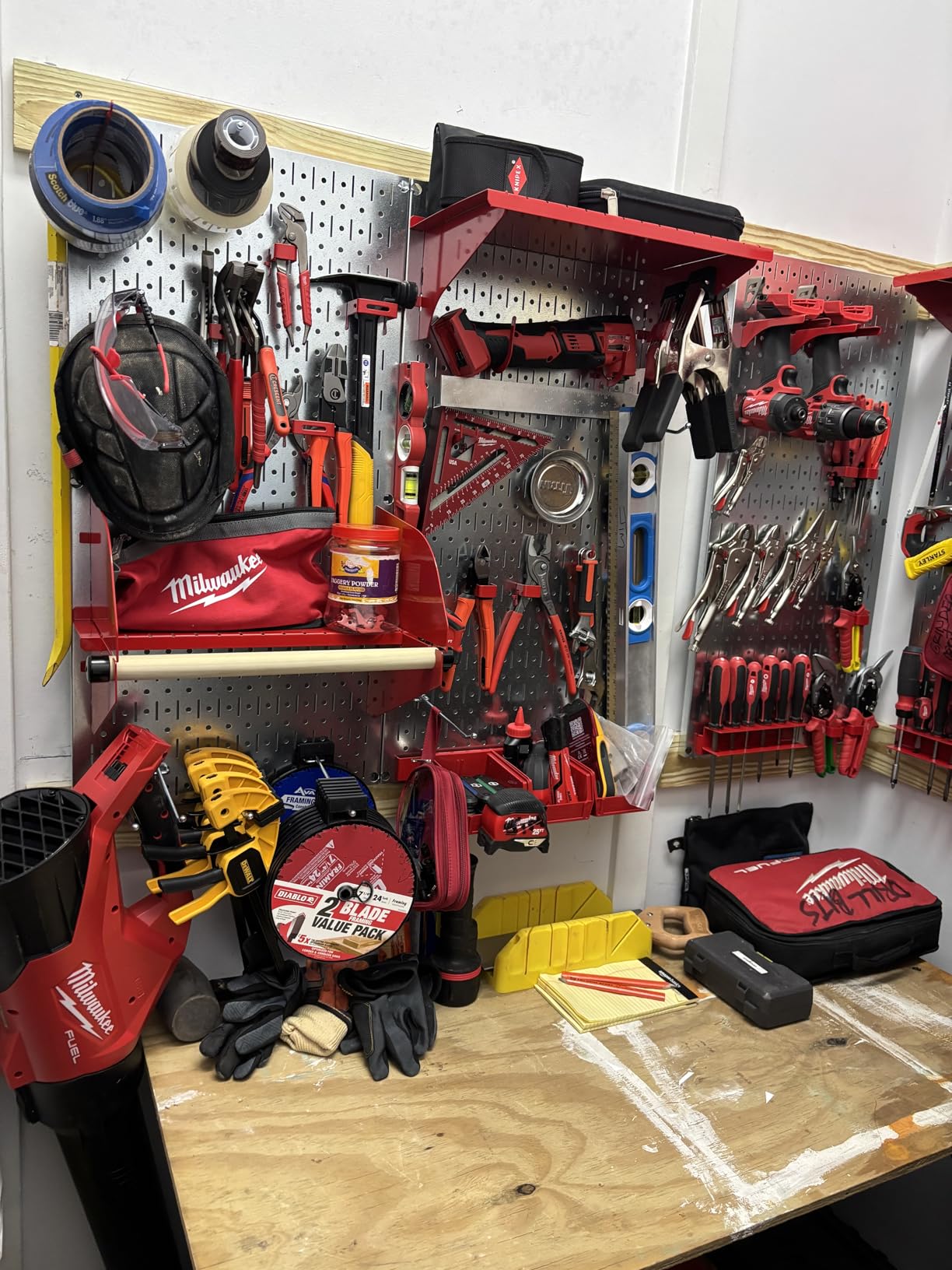 Wall Control Pegboard Organizer 4 ft. Metal Pegboard Standard Tool Storage Kit with Black Toolboard and Black Accessories - Customer Photo 5