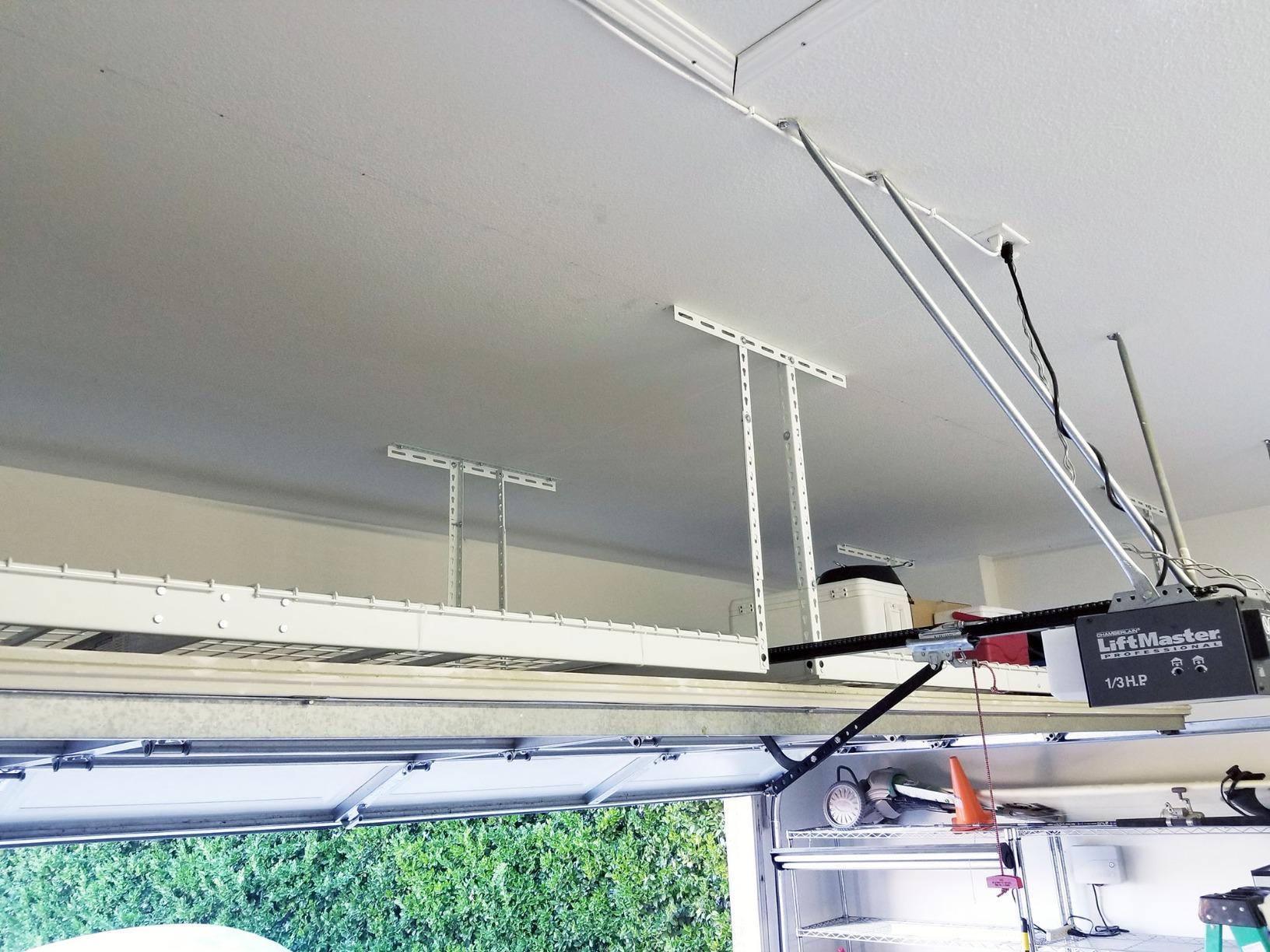 SafeRacks 4 ft x 8 ft Overhead Storage Rack Adjustable 24 in - 45in Height (White) With Accessory Pack With 5-Piece Hook Accessory Pack - Customer Photo 1