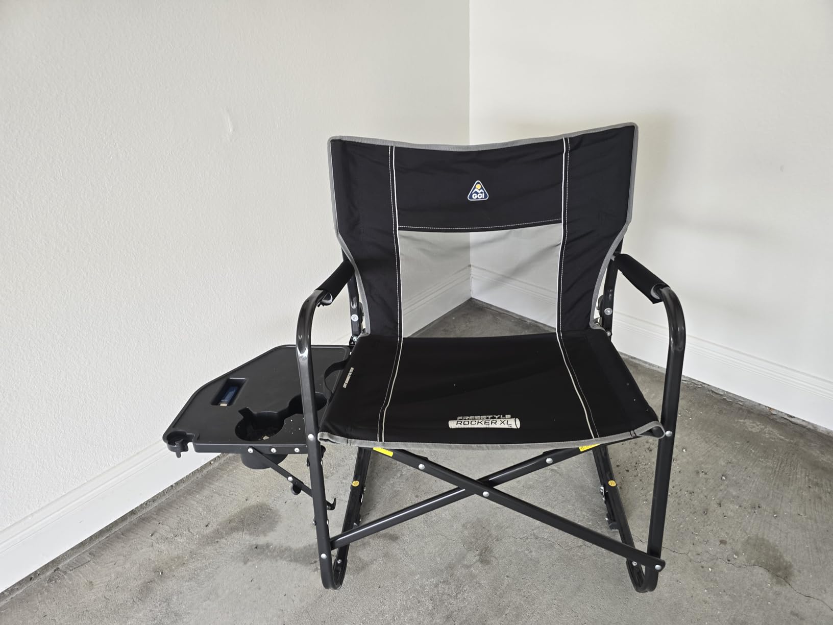 GCI Outdoor Freestyle Rocker Camping Chair | Portable Folding Rocking Chair with Solid, Durable Armrests, Drink Holder & Comfortable Backrest — Indigo Blue - Customer Photo 2