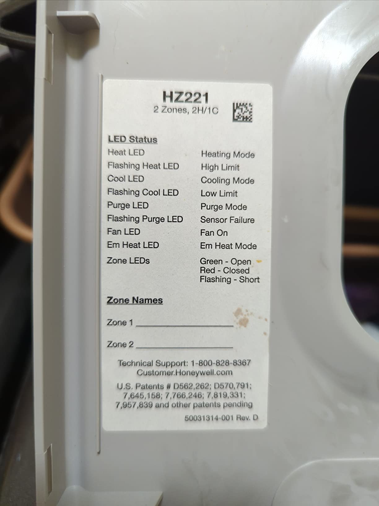 Honeywell HZ221 True Zone Control Panel, Controls 2 Zone System - Customer Photo 1