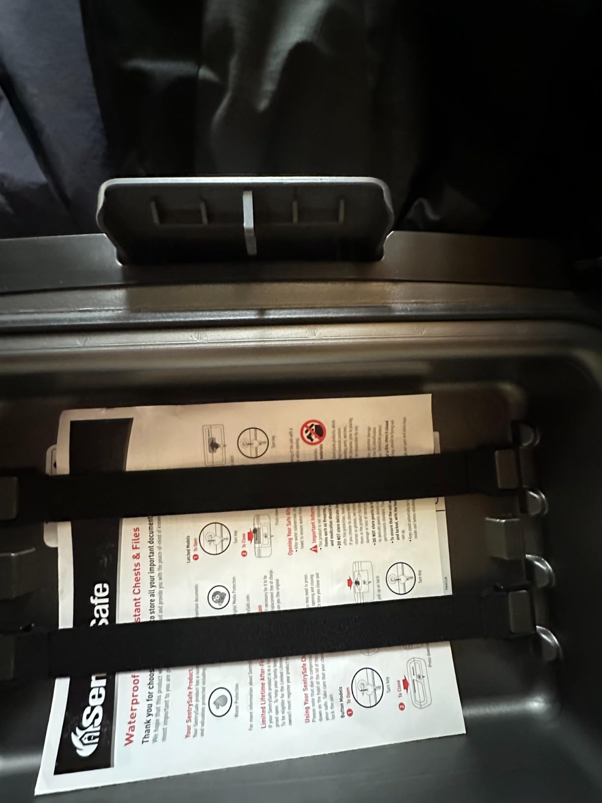 SentrySafe Black Fireproof and Waterproof Safe, File Folder and Document Box with Key Lock, Ex. 14.3 x 15.5 x 13.5 inches, HD4100 customer photo 2