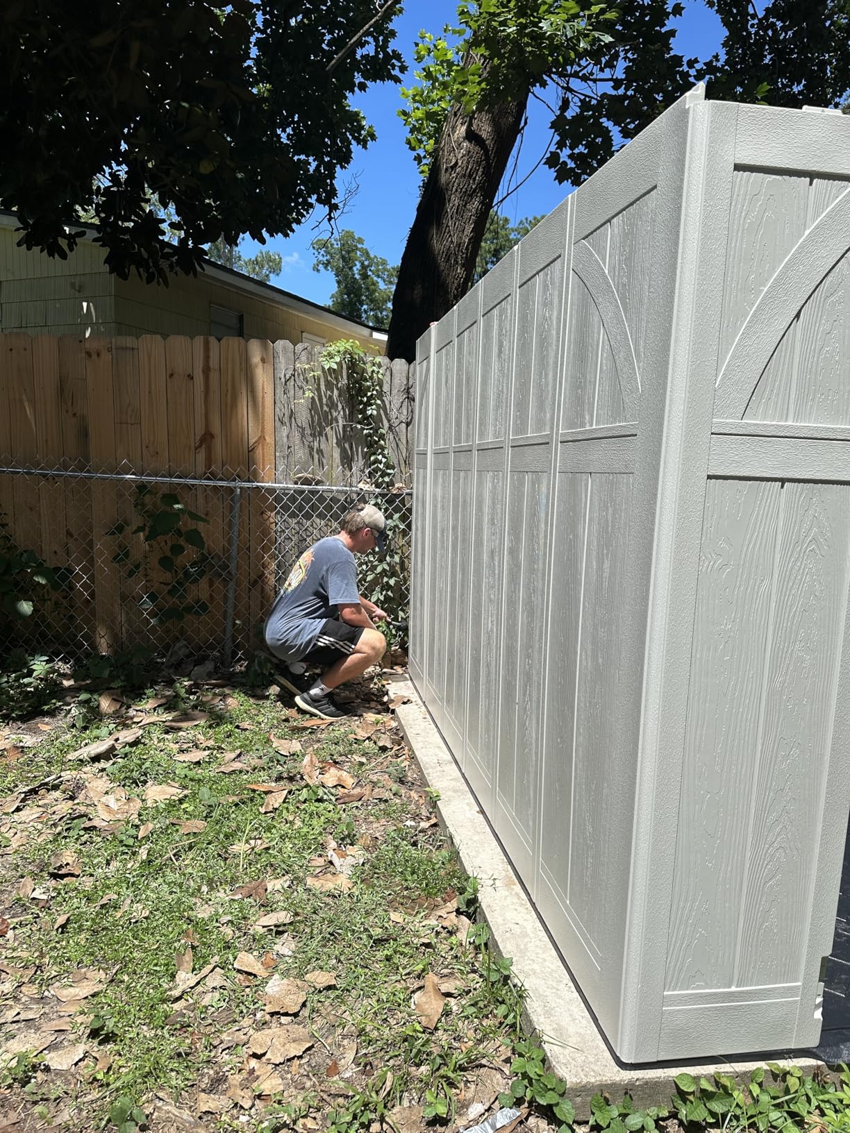 Suncast 8x10 Ft. Outdoor Storage Shed - Large Resin Outdoor Shed with Floor Included, Lockable Double Doors & Skylights. 547 Cu Ft Tremont Garden Plastic Sheds for Lawn Tools, Riding Mowers, & Bikes Customer Review Suncast 8x10 Ft. Outdoor Storage Shed - Large Resin Outdoor Shed with Floor Included, Lockable Double Doors & Skylights. 547 Cu Ft Tremont Garden Plastic Sheds for Lawn Tools, Riding Mowers, & Bikes - Customer Photo 2