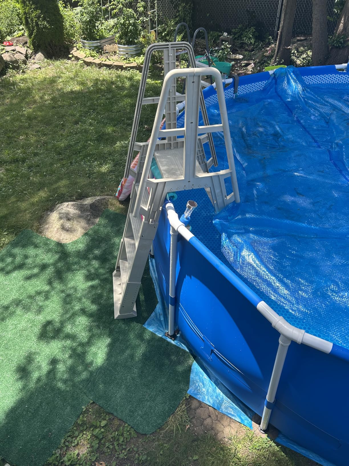 Blue Wave Premium A-Frame Above Ground Pool Ladder - Taupe Customer Review Blue Wave Premium A-Frame Above Ground Pool Ladder - Taupe - Customer Photo 1