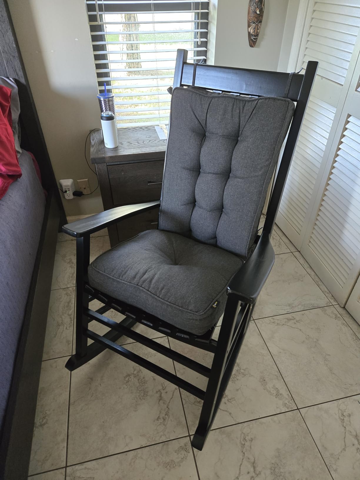 Shine Company Vermont Porch Rocker, High Back Wood Rocking Chair, Oak - Customer Photo 1