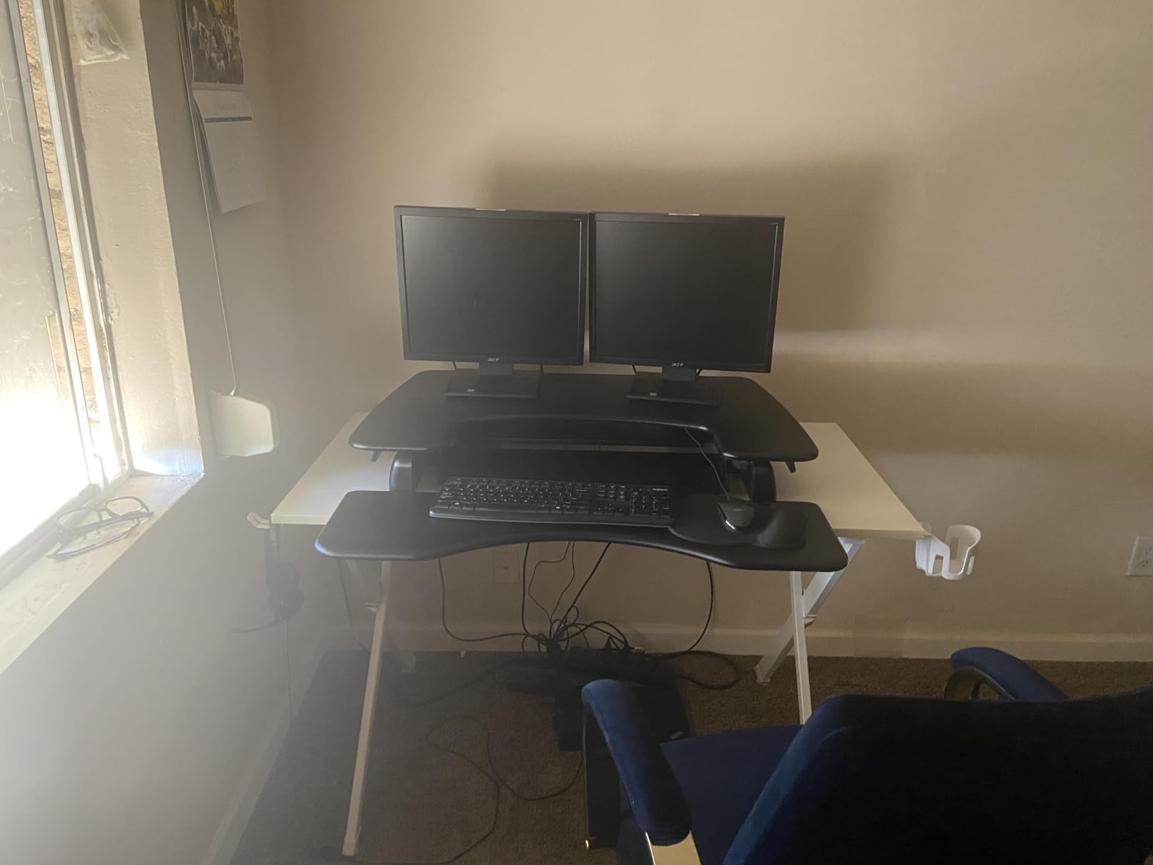 Vari VariDesk Pro Plus 36 - Adjustable Desk Converter with 11 Height Settings - Laptop Sit Stand Desk Riser for Home Office, Table Tops, Workspace - Fully Assembled with Spring Loaded Lift - Black - Customer Photo 2