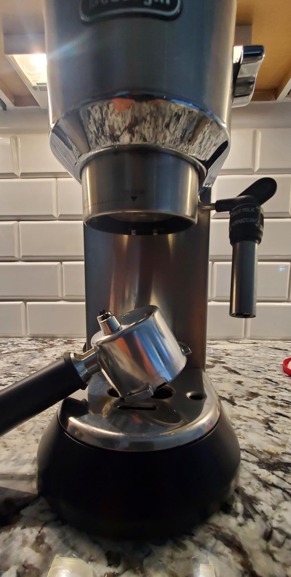 De'Longhi Dedica Espresso Machine with Manual Milk Frother, 15-Bar Pump & Adjustable Tray - Home Barista Coffee Maker for Espresso, Latte, Cappuccino & Iced Coffee - Italian Stainless Steel Design - Customer Photo 1