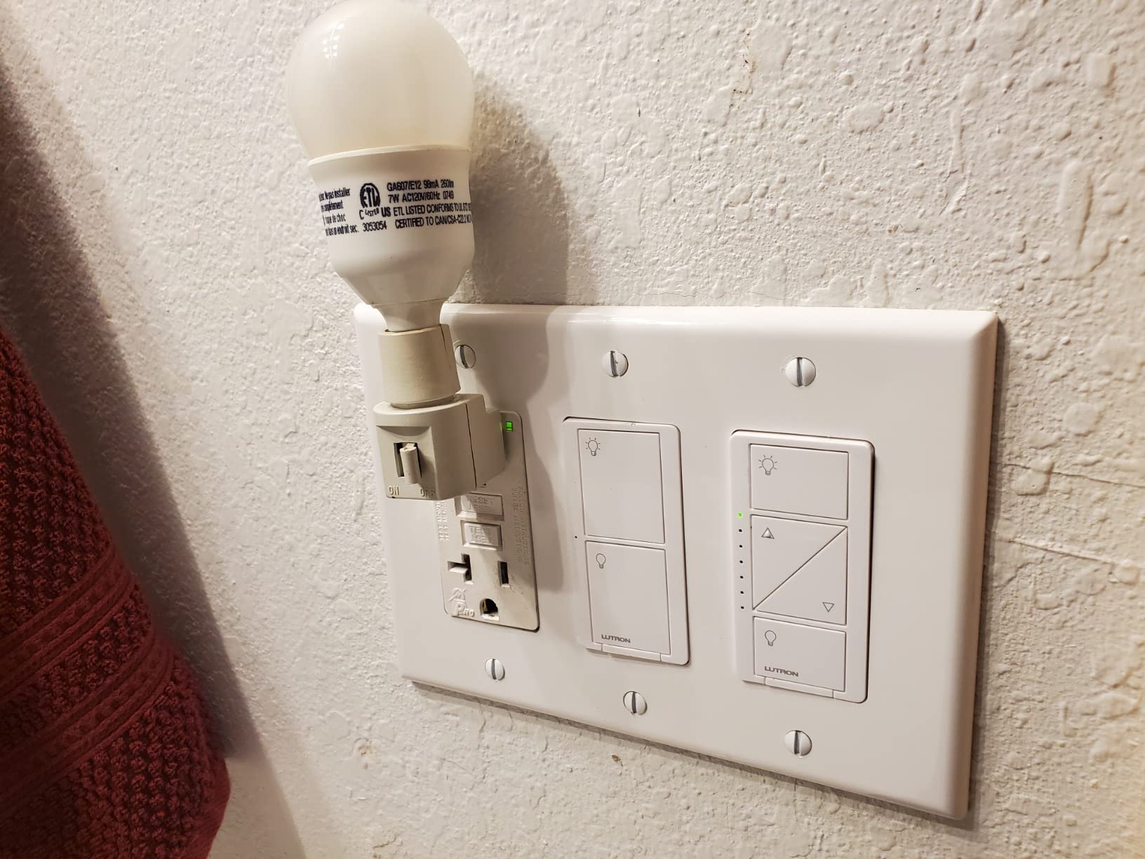 Lutron Caseta Original Smart Dimmer Switch (Lutron Smart Hub Required), for LED Lights, 150 Watt, Single-Pole/3-Way, No Neutral Required, PD-6WCL-WH, White - Customer Photo 2