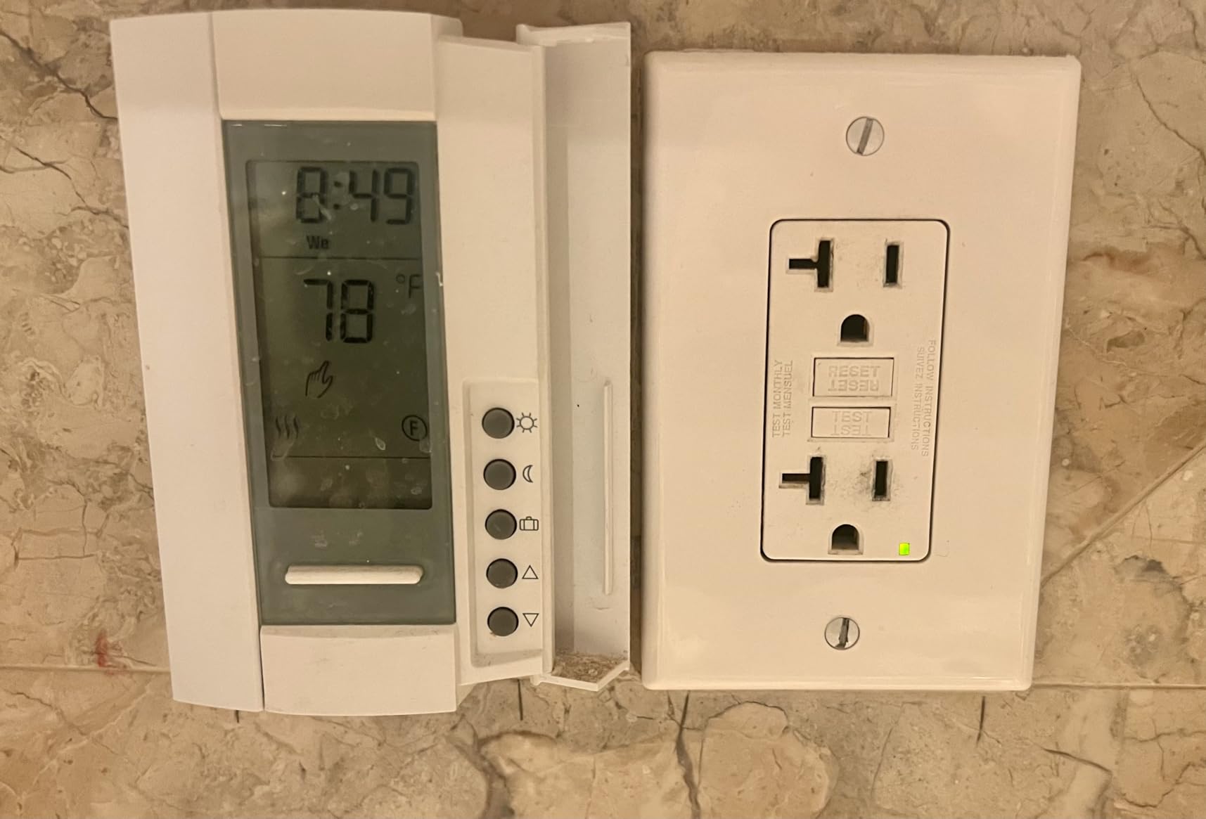 100 sq ft Electric Floor Heating Mat Kit, 120V Electric Radiant in Floor Heating System for Tile and Stone with 7-Day Programmable Radiant Floor Heating Thermostat and Floor Sensor Aube TH115-AF-120S - Customer Photo 1