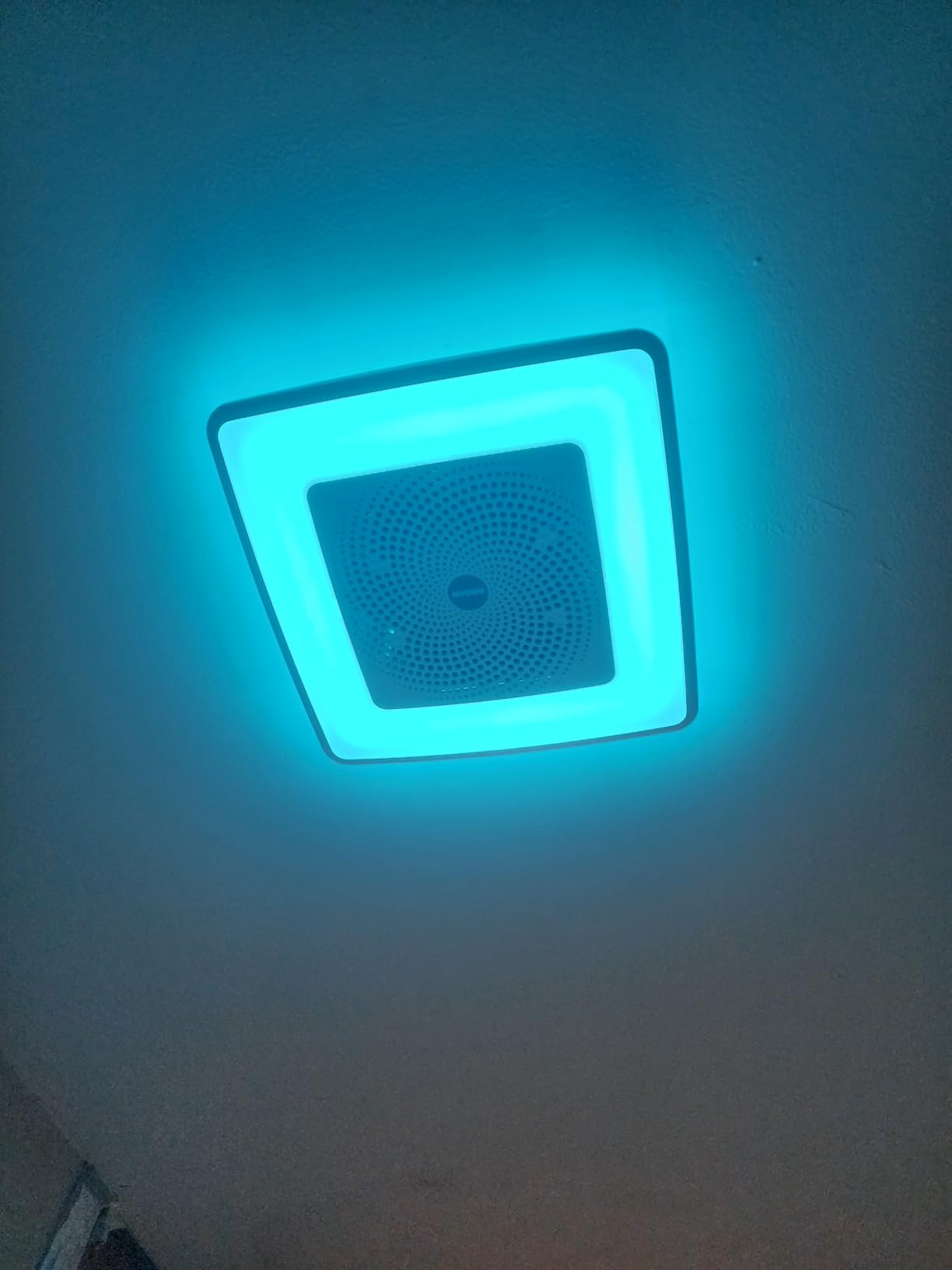 Broan-NuTone ChromaComfort Bathroom Exhaust Fan with Bluetooth Speaker, Powerful 110CFM/1.5 Sones, 24-color LED Light, SPK110RGBL, Wall Switch - Customer Photo 2