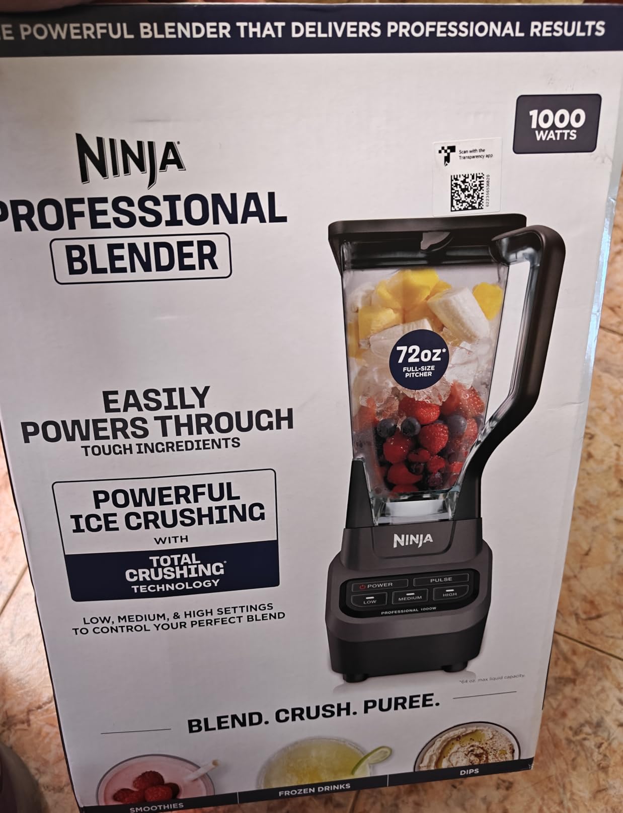 Ninja Professional Blender 1000W, Total Crushing Technology- Smoothies, Ice Crushing & Frozen Fruit, Full-Size Countertop Blender, 72-oz. Pitcher, Black & Grey, BL610 - Customer Photo 1