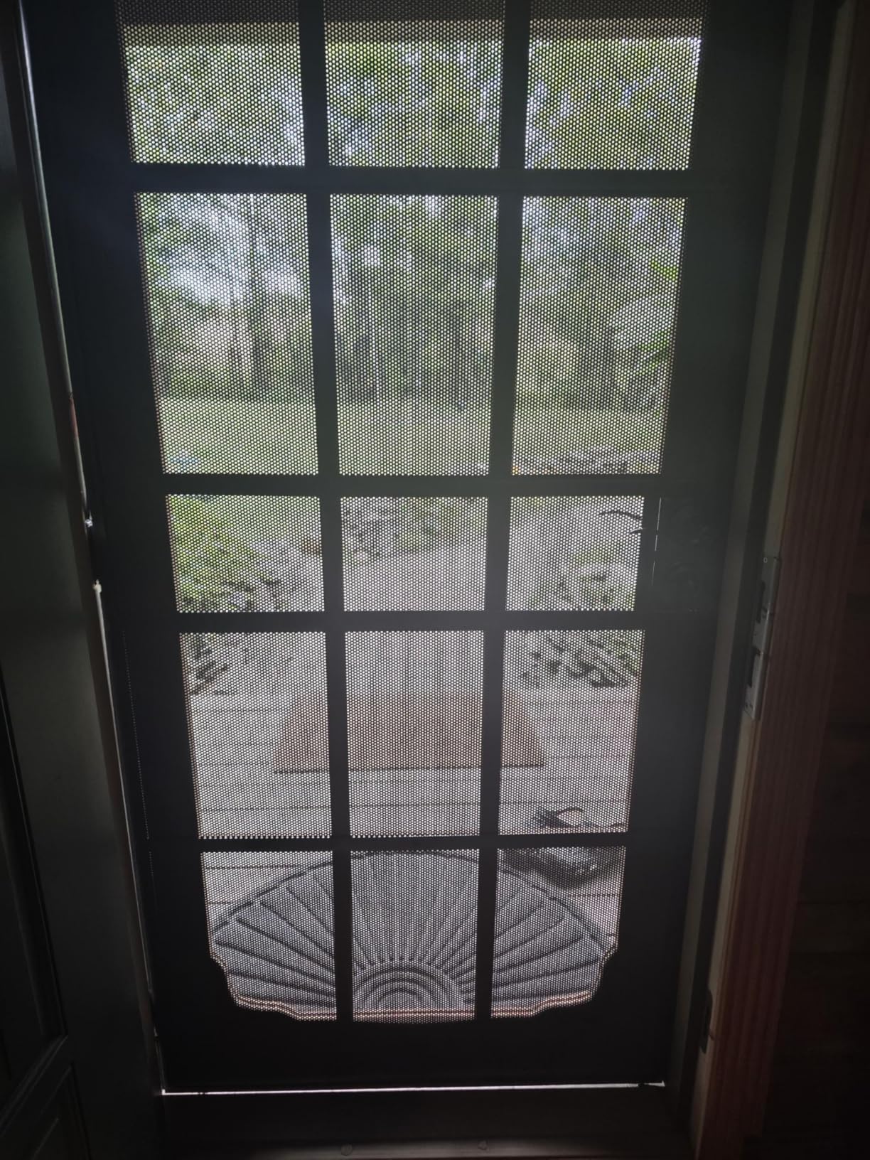 Prime-Line 3809BZ3068-I-WF Woodguard Steel Security Door – Traditional Screen Door Style with the Strength of a Steel Security Door – Steel and Wood Construction, Non-Handed, Bronze - Customer Photo 2