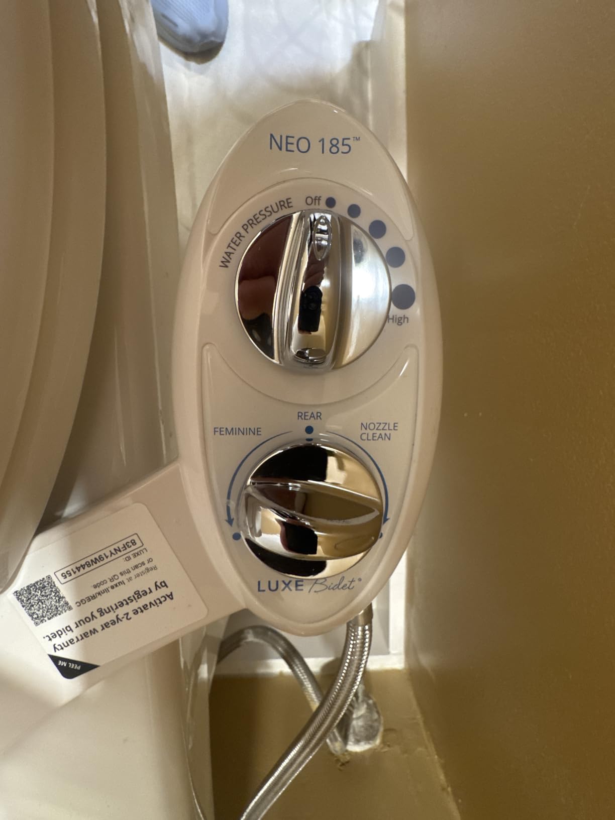 LUXE Bidet NEO 185 - Dual Nozzle, Self-Cleaning, Non-Electric Bidet Attachment for Toilet Seat, Adjustable Water Pressure, Rear & Feminine Wash (White) - Customer Photo 2