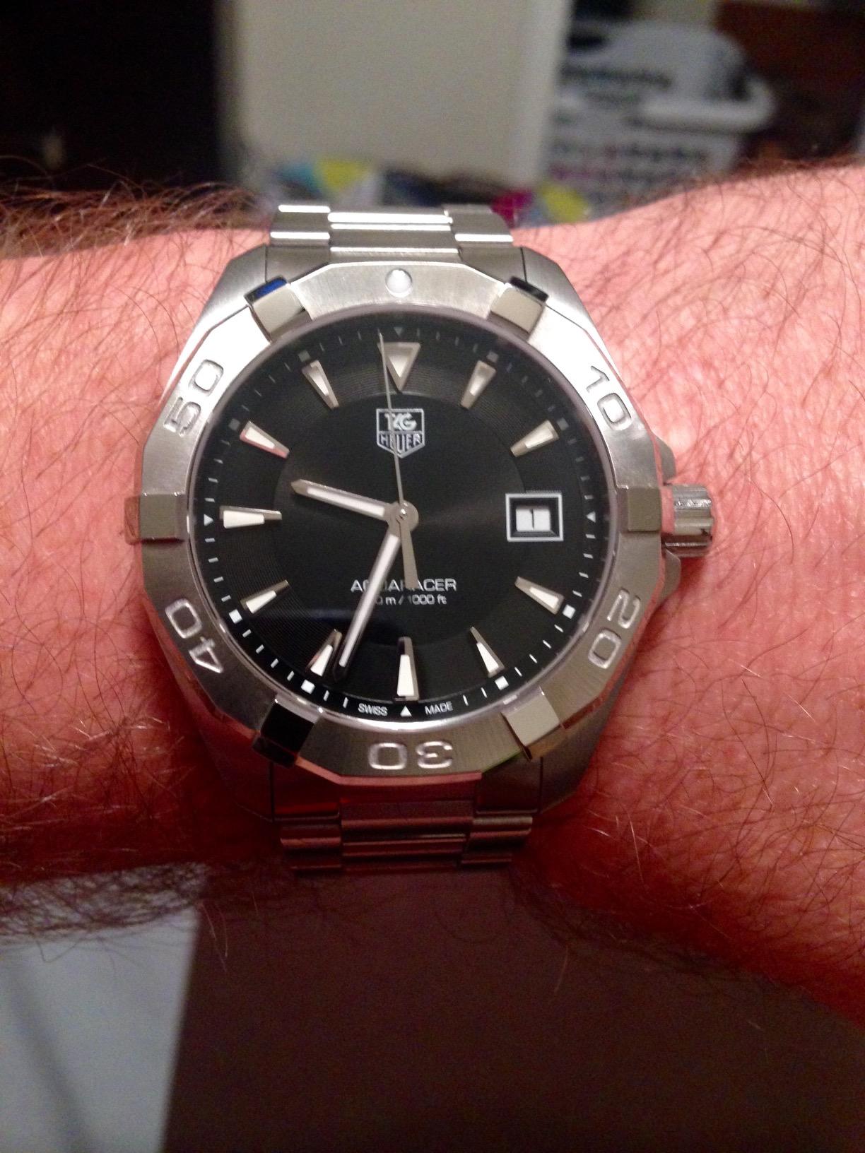TAG Heuer Men's WAY1110.BA0910 300 Aquaracer Stainless Steel Watch - Customer Photo 3