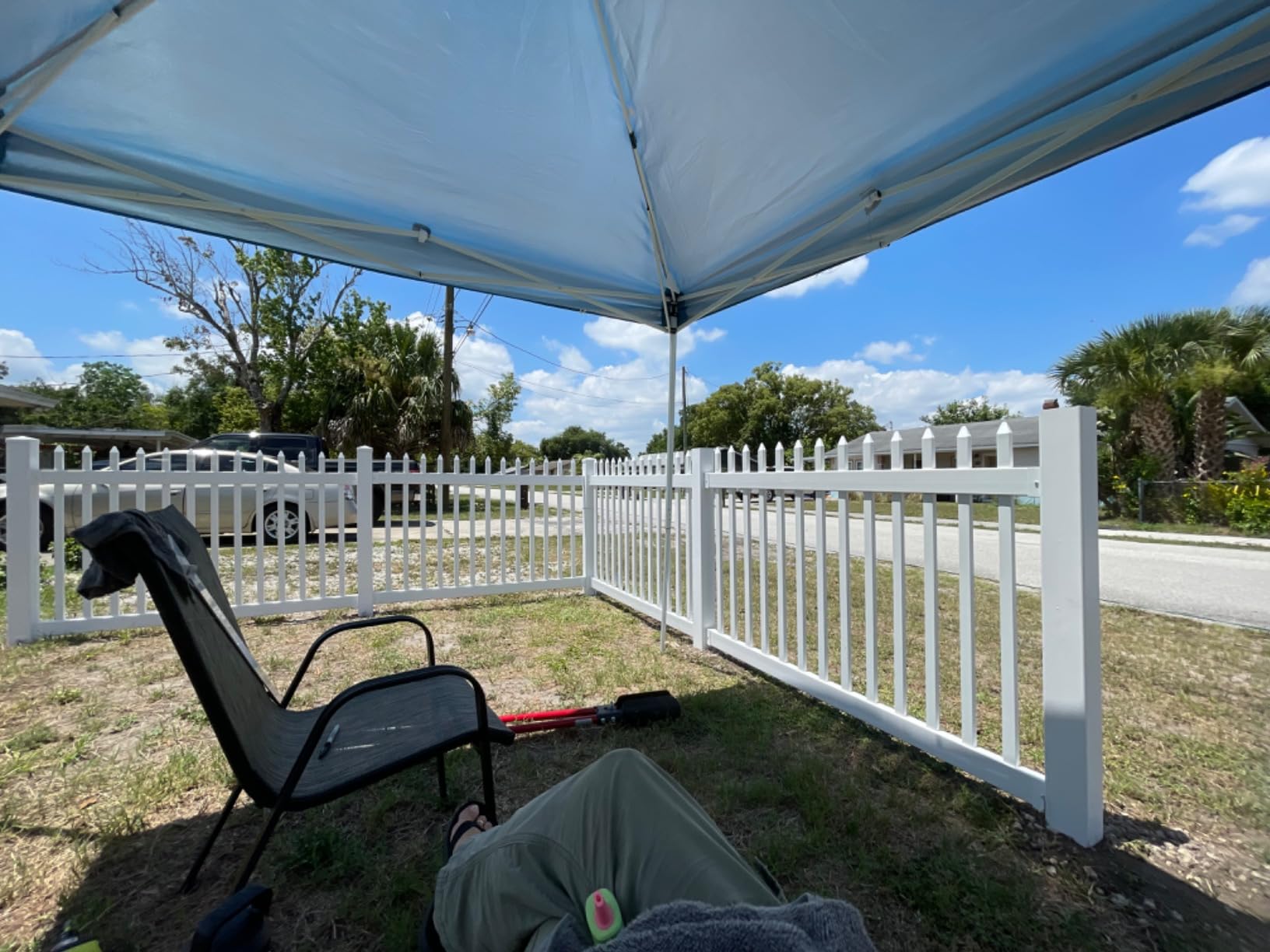 4ft H x 6ft W (1 Panel + 1 Post) No Dig WamBam Nantucket Fence Kit, White Vinyl Picket Fence Panel, Easy DIY Installation Fence Panel Kit, Durable Outdoor Fence for Yard or Garden, BL19101 - Customer Photo 2