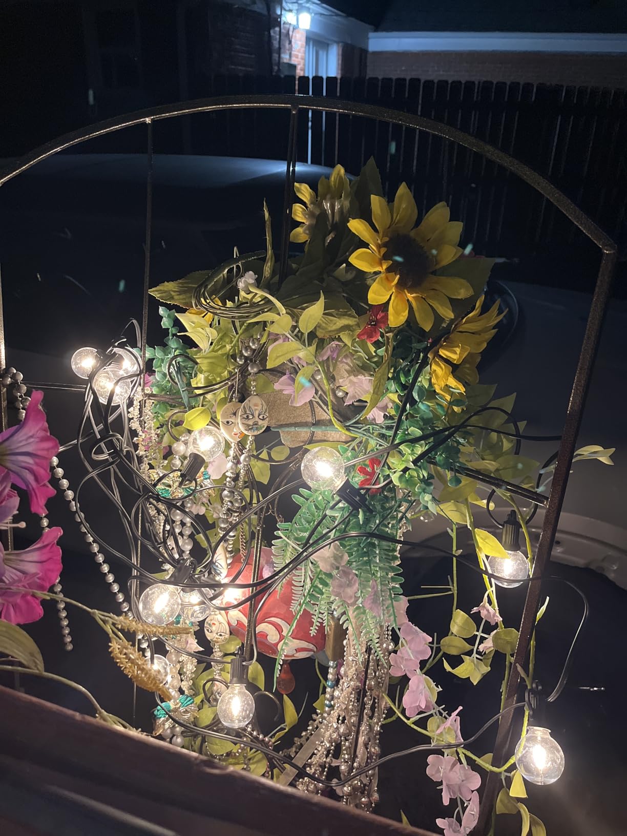 Outdoor String Lights 25 Feet G40 LED Patio Lights, Plug-in, 13 Plastic Edison Bulbs(1 Spare), Waterproof Connectable Hanging Light for Backyard Porch Balcony Party Decor, E12 Base, Black - Customer Photo 1