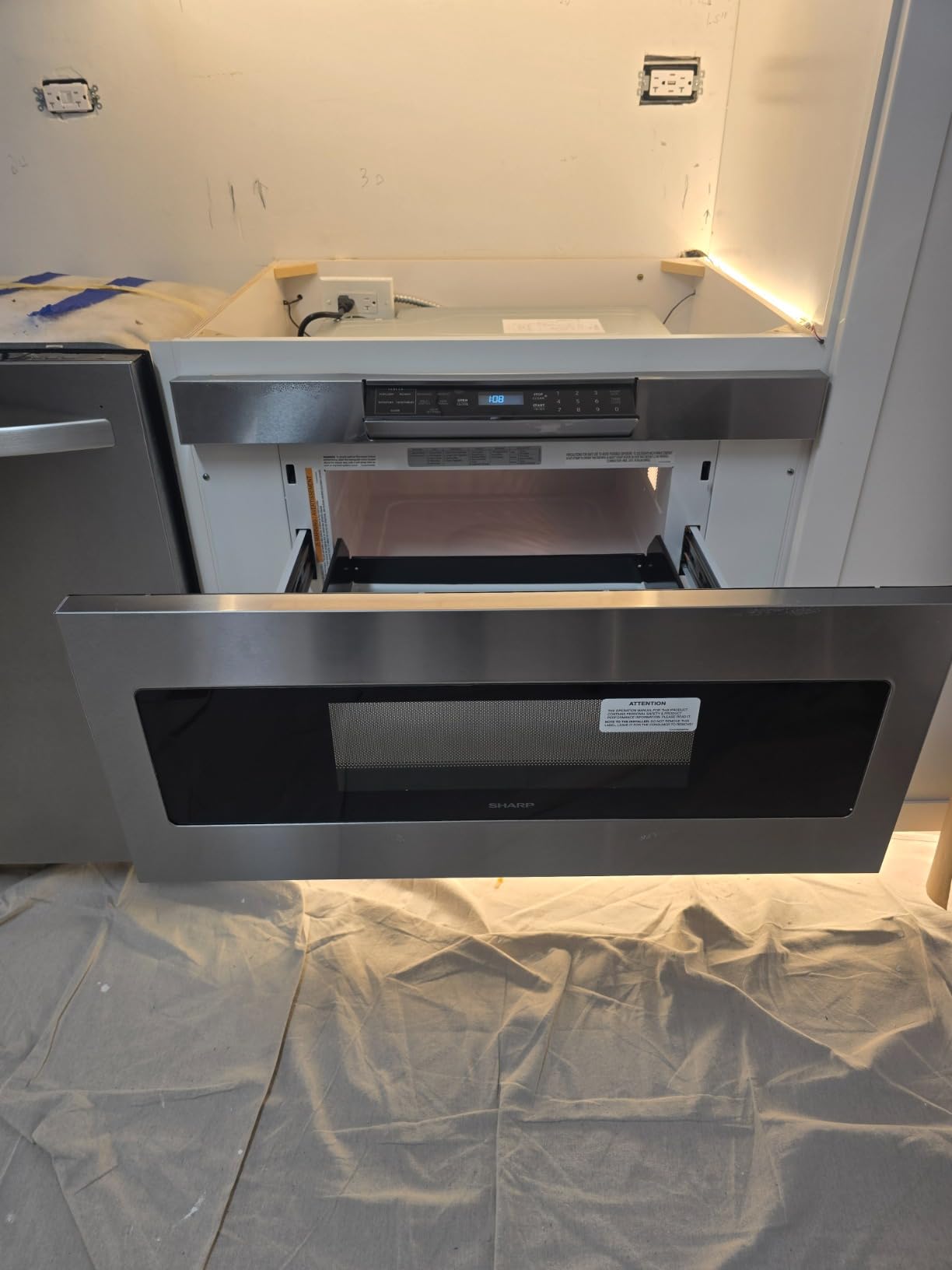 SHARP SMD3070ASY Microwave Drawer Oven, 30-inch, 1.2 Cubic Feet, 950 Watt, Concealed Angled Touch Control Panel with Digital LCD Display, Stainless Steel Customer Review SHARP SMD3070ASY Microwave Drawer Oven, 30-inch, 1.2 Cubic Feet, 950 Watt, Concealed Angled Touch Control Panel with Digital LCD Display, Stainless Steel - Customer Photo 1