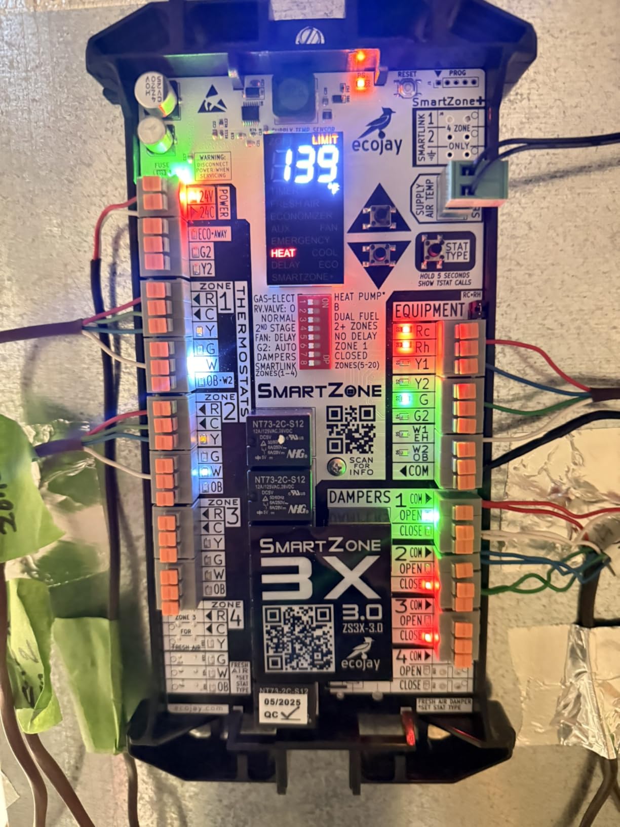 SmartZone-3X : 3 Zone HVAC Controller KIT w/ Temp Sensor; Dual Climate Control to Replace Honeywell HZ322, EWC, Zonefirst, Zonex, Durozone & More - Customer Photo 1