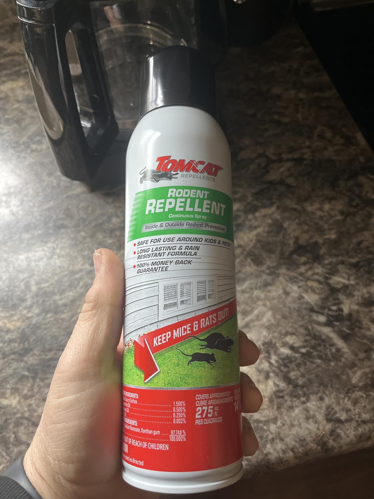 Tomcat Repellents Rodent Repellent Ready-to-Use — Indoor & Outdoor Mouse and Rat Deterrent with Peppermint, Cinnamon & Garlic Essential Oils, 1 Gallon, 1 gal. - Customer Photo 2