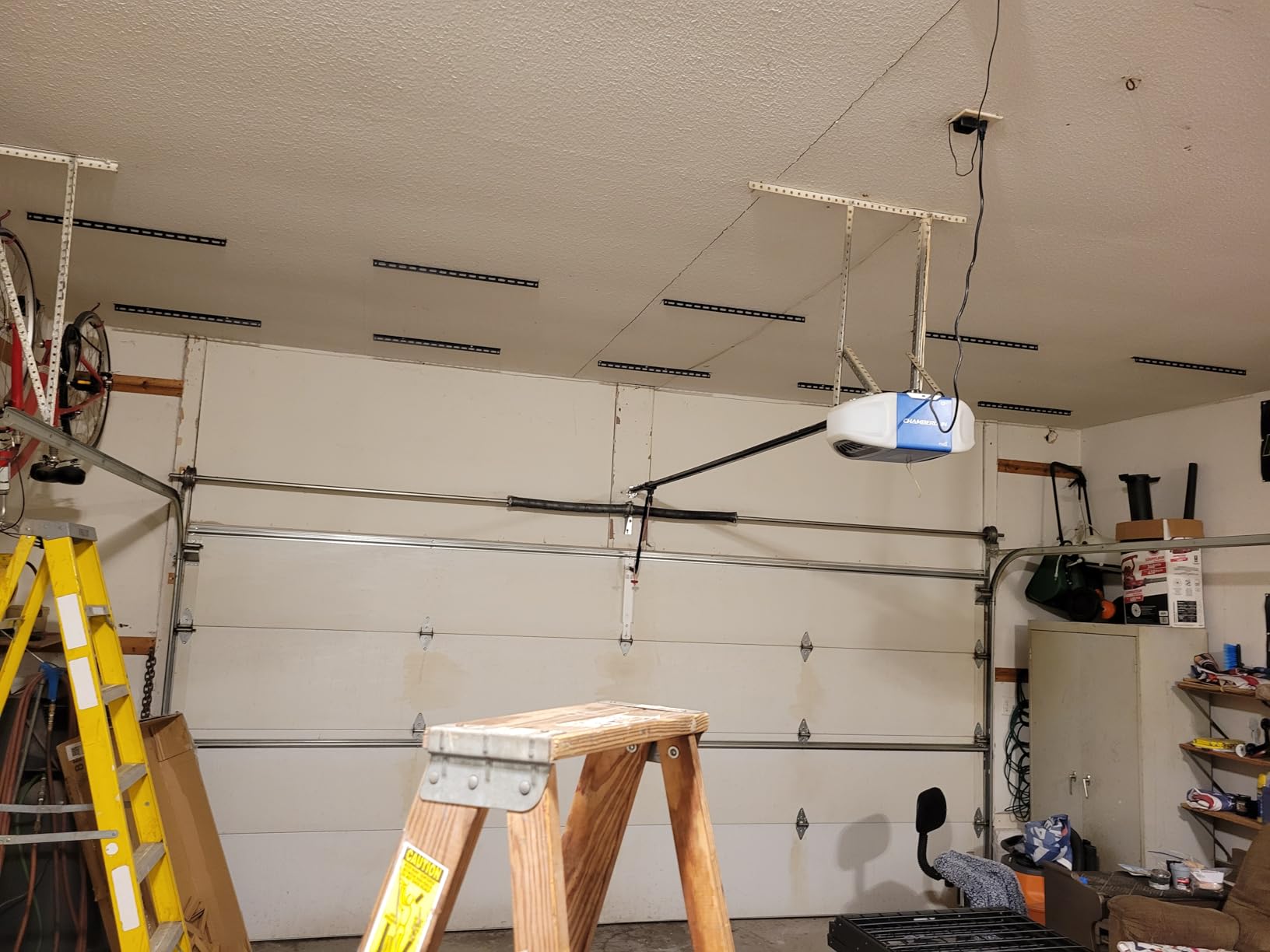 FLEXIMOUNTS 4x8 Overhead Garage Storage Rack, Adjustable Organization System, Heavy-Duty Metal Ceiling Racks, 750lbs Weight Capacity, Black, Classic Series - Customer Photo 3