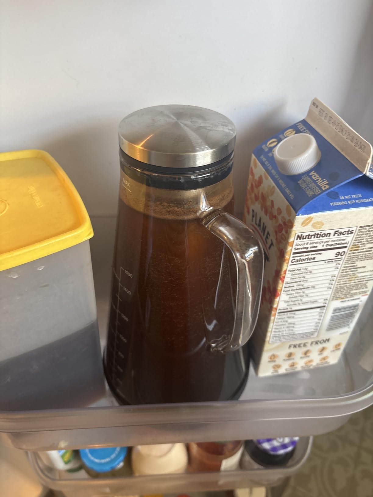 OVALWARE Airtight Cold Brew Iced Coffee Maker Pitcher and Tea Infuser with Spout - 1.0L / 34oz Ovalware RJ3 Brewing Glass Carafe with Removable Stainless Steel Filter - Customer Photo 1