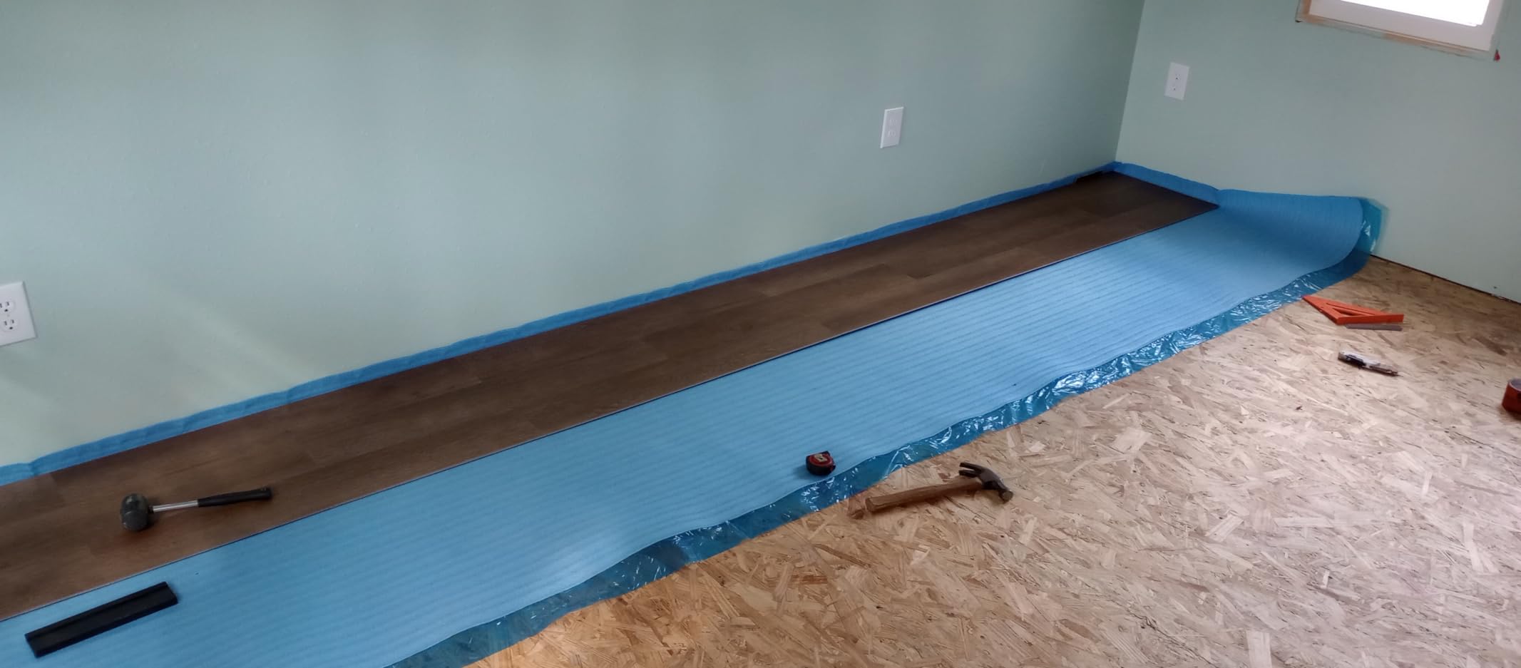 3in1 Vapor Barrier Flooring Underlayment w/Overlap and pre-Attached Tape Strip - Bestlaminate- 2mm - 100sq.ft roll - Customer Photo 2