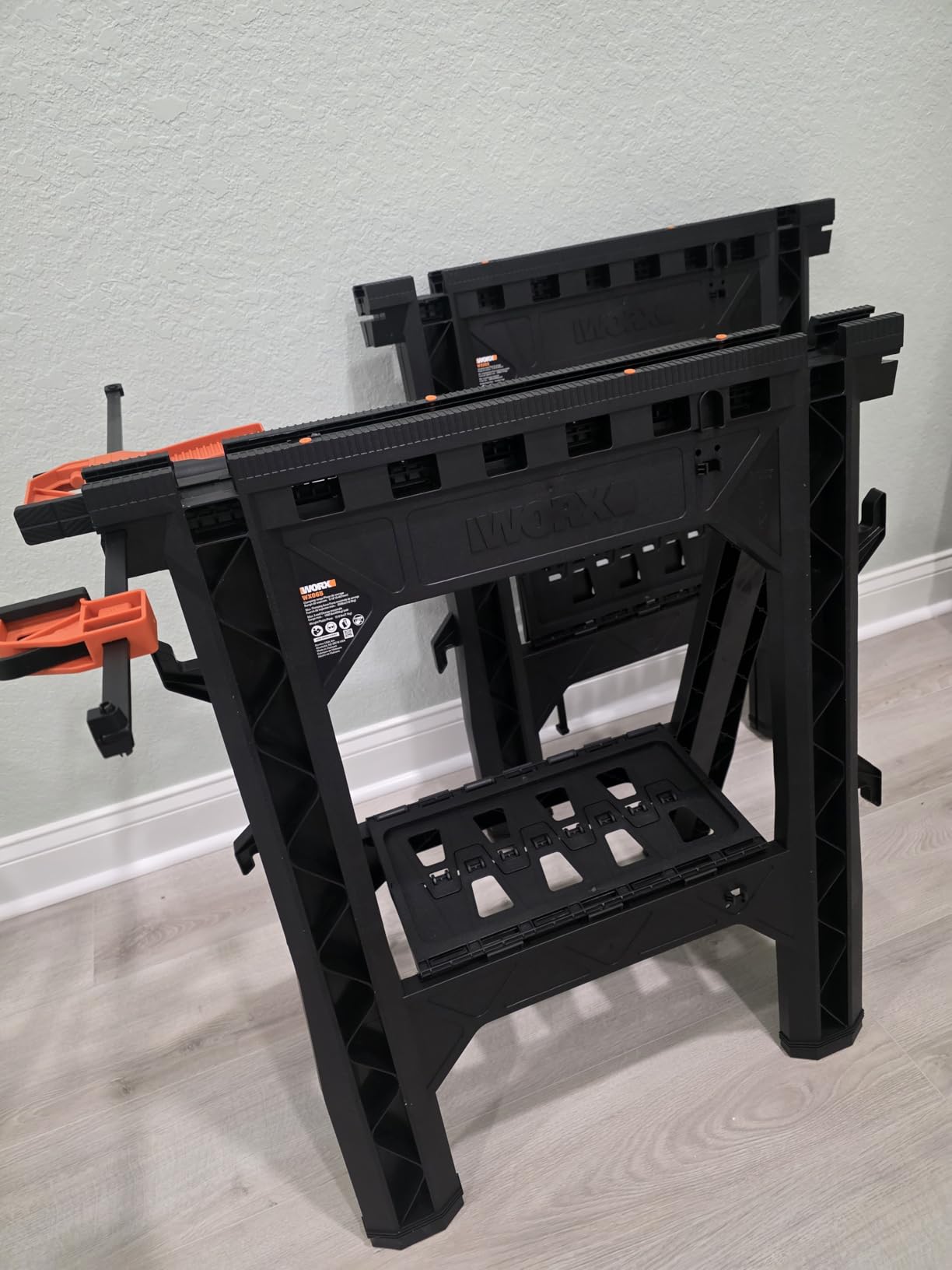 Worx Pegasus 2-in-1 Folding Work Table & Sawhorse, Easy Setup Portable Workbench, 31 Worx Pegasus 2-in-1 Folding Work Table & Sawhorse, Easy Setup Portable Workbench, 31