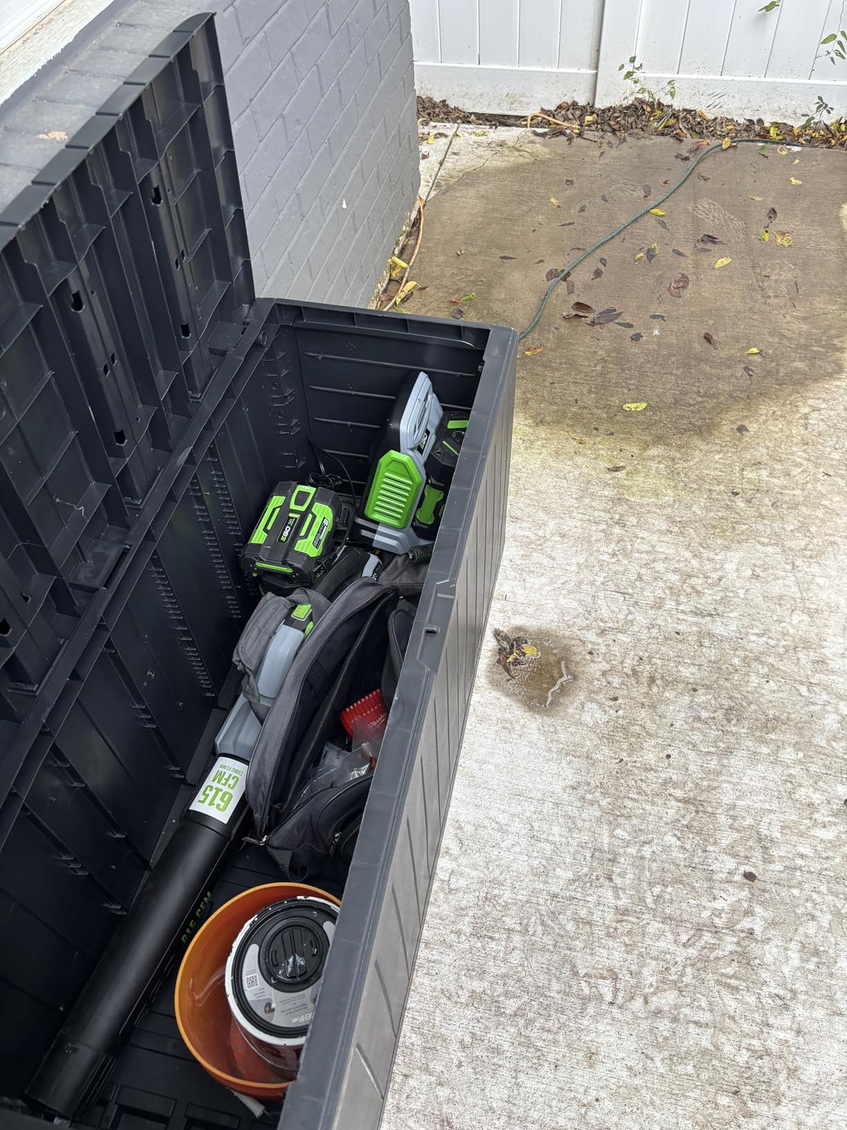 Keter Marvel Plus 71 Gallon Resin Outdoor Storage Box for Patio Furniture Cushions, Throw Pillows, Garden Tools and Pool Floats, Brown - Customer Photo 1