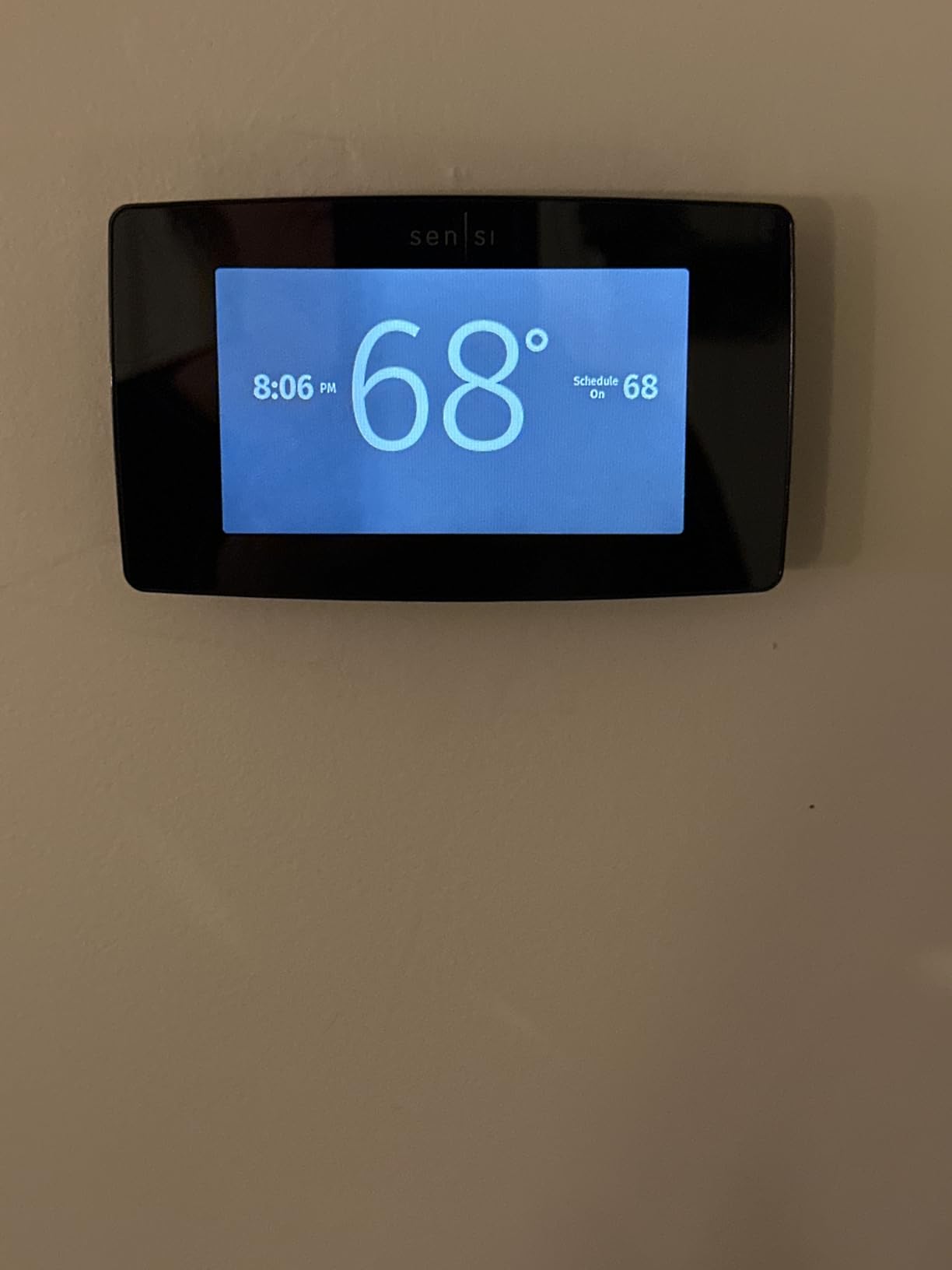 Emerson Sensi Touch Wi-Fi Smart Thermostat with Touchscreen Color Display, Works with Alexa, Energy Star Certified, C-wire Required, ST75 Black - Customer Photo 1