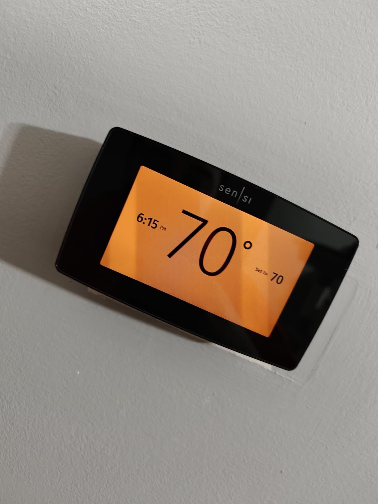 Emerson Sensi Touch Wi-Fi Smart Thermostat with Touchscreen Color Display, Works with Alexa, Energy Star Certified, C-wire Required, ST75 Black - Customer Photo 2