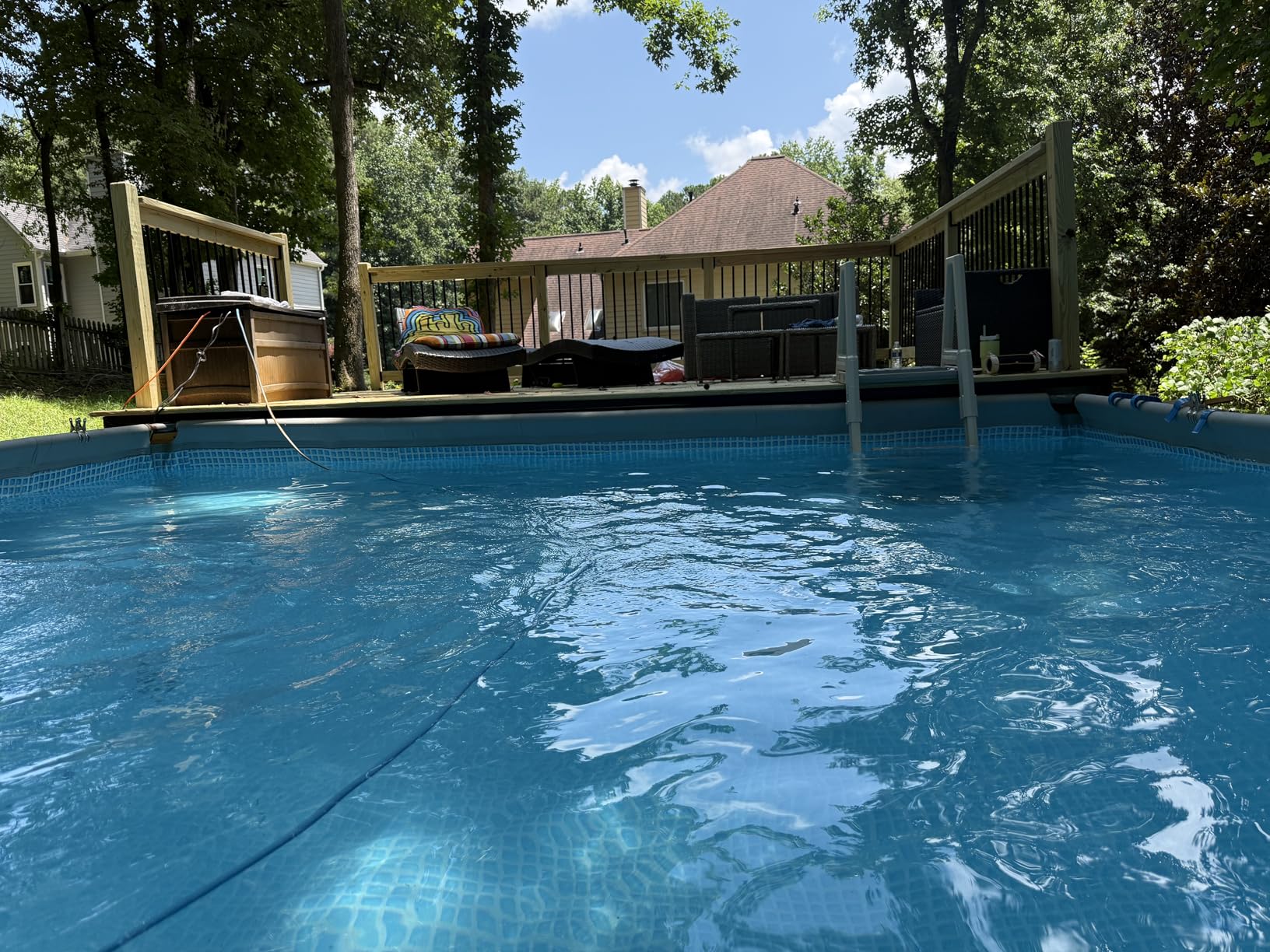 Confer Plastics 6000X Heavy Duty Above Ground in-Pool Swimming Ladder for Decks Adjustable from 42IN to 56IN HIGH Customer Review Confer Plastics 6000X Heavy Duty Above Ground in-Pool Swimming Ladder for Decks Adjustable from 42IN to 56IN HIGH - Customer Photo 1