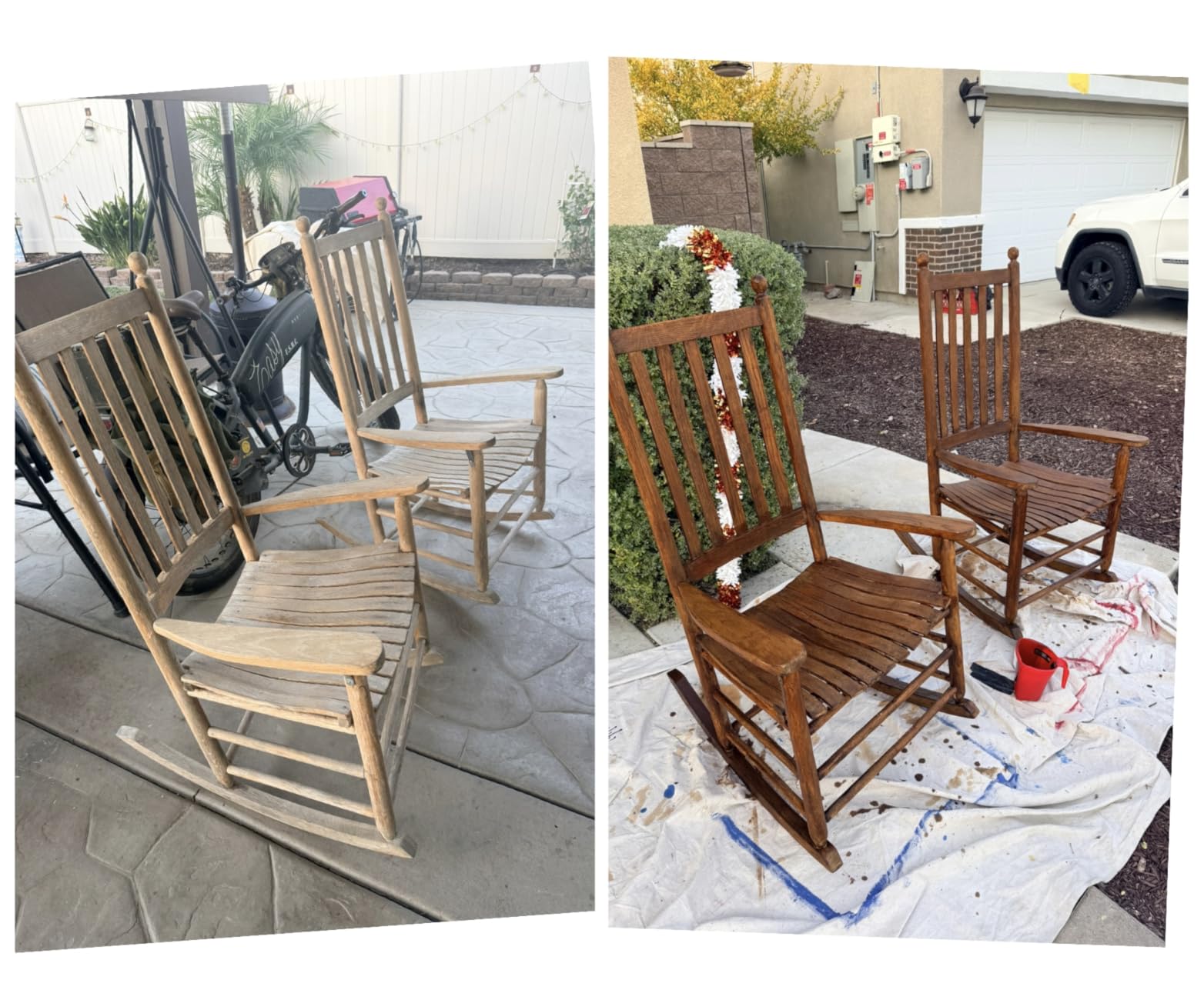 SaverSystems #1 Deck Premium Semi-Transparent Outdoor Wood Stain and Sealer in One - Water Based Wood Stain for Decks, Fences, & Siding - 1 Gallon (Cedar) - Customer Photo 1