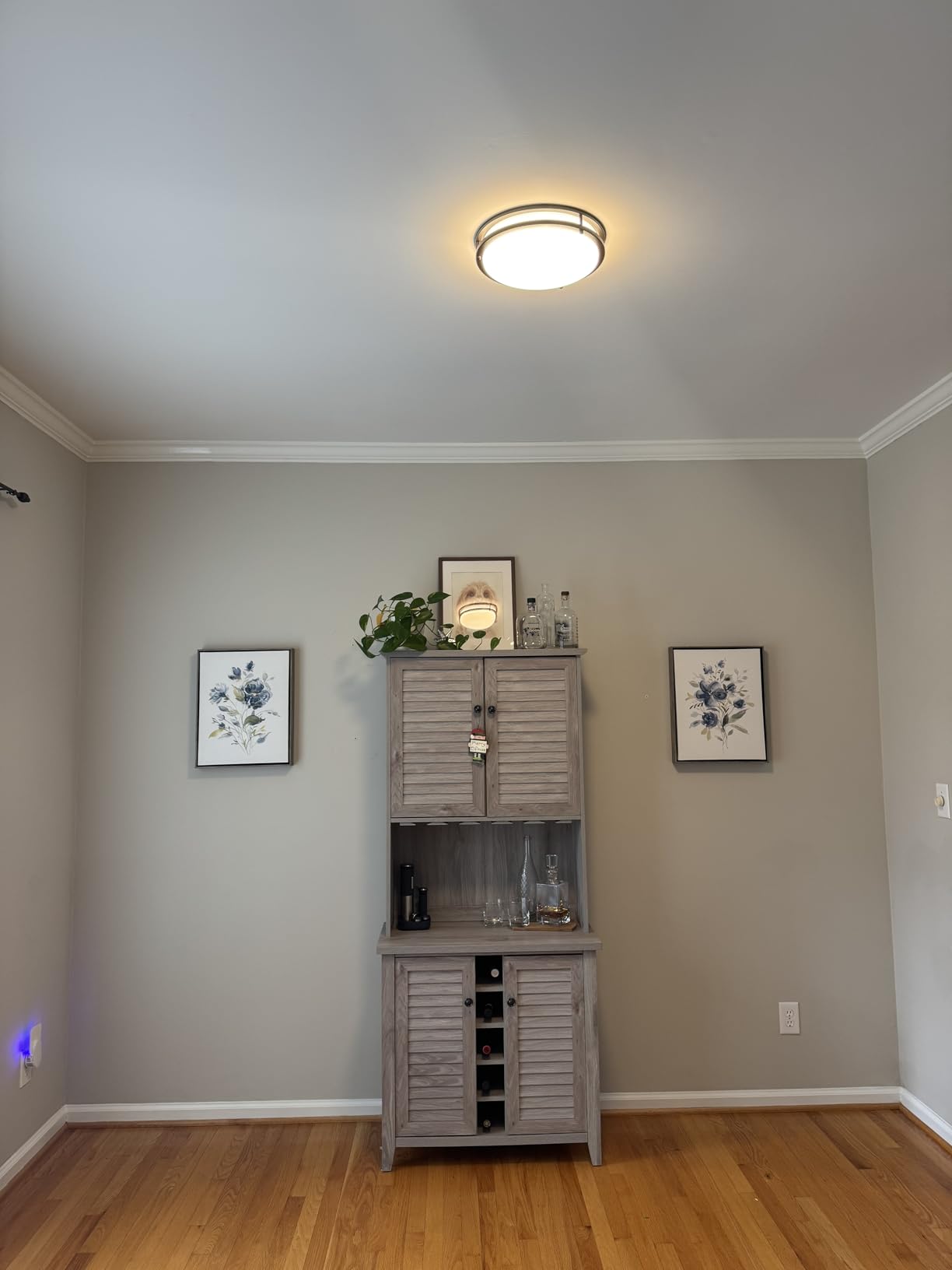 13 inch Flush Mount LED Ceiling Light Fixture, 2700K/3000K/3500K/4000K/5000K Adjustable Ceiling Lights, Brushed Nickel Saturn Dimmable Lighting for Hallway Bathroom Kitchen or Stairwell, ETL Listed - Customer Photo 1