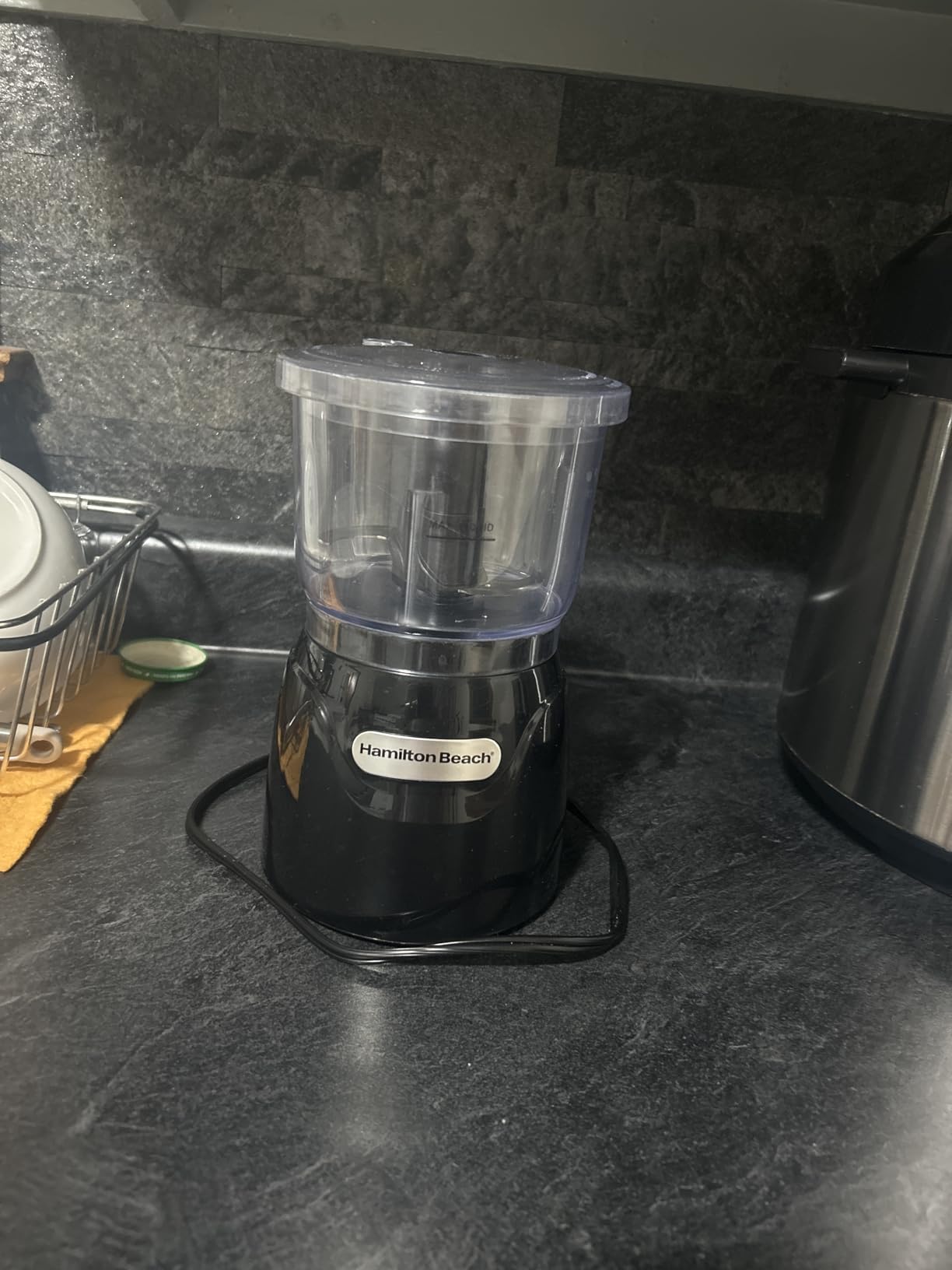 Hamilton Beach Electric Vegetable Chopper & Mini Food Processor, 3-Cup, 350 Watts, for Dicing, Mincing, and Puree, Black (72850) - Customer Photo 1