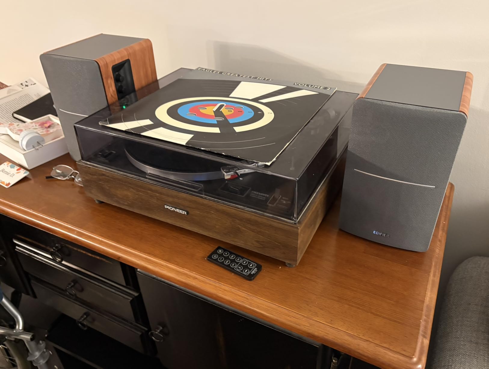 Edifier R1280DB Powered Bluetooth Bookshelf Speakers - Optical Input - Wireless Studio Monitors - 4 Inch Near Field Speaker - 42w RMS - Wood Grain - Customer Photo 1