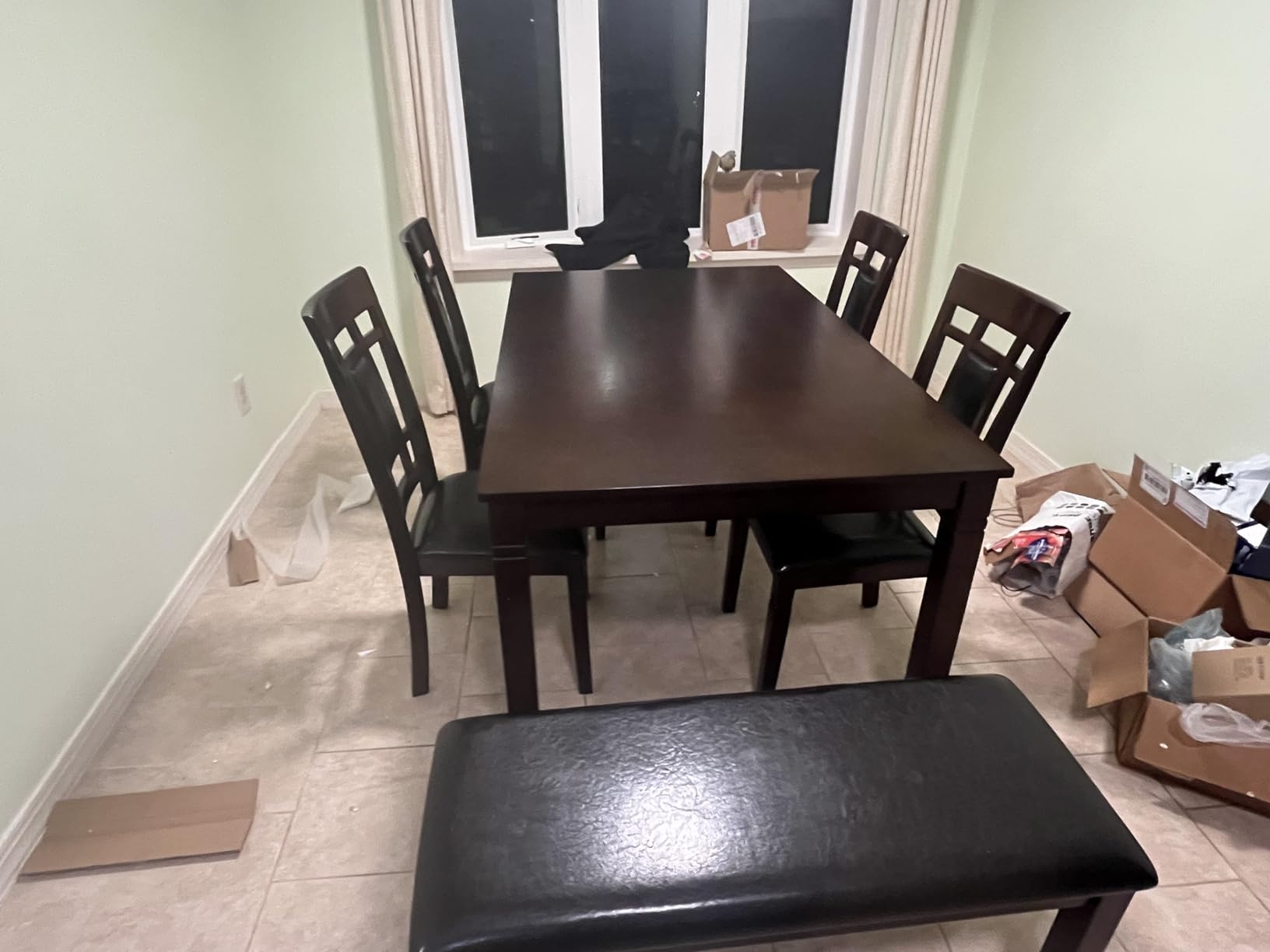 Signature Design by Ashley Bennox Dining Room Table and Chairs with Bench (Set of 6), Brown Customer Review Signature Design by Ashley Bennox Dining Room Table and Chairs with Bench (Set of 6), Brown - Customer Photo 1