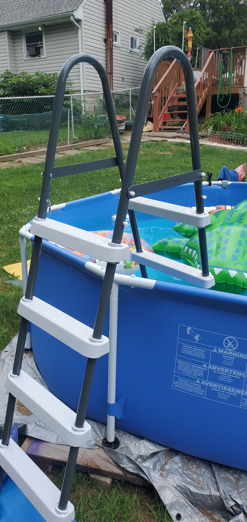 Intex Steel Frame Above Ground Swimming Pool Entry/Exit Ladder for 48 Intex Steel Frame Above Ground Swimming Pool Entry/Exit Ladder for 48