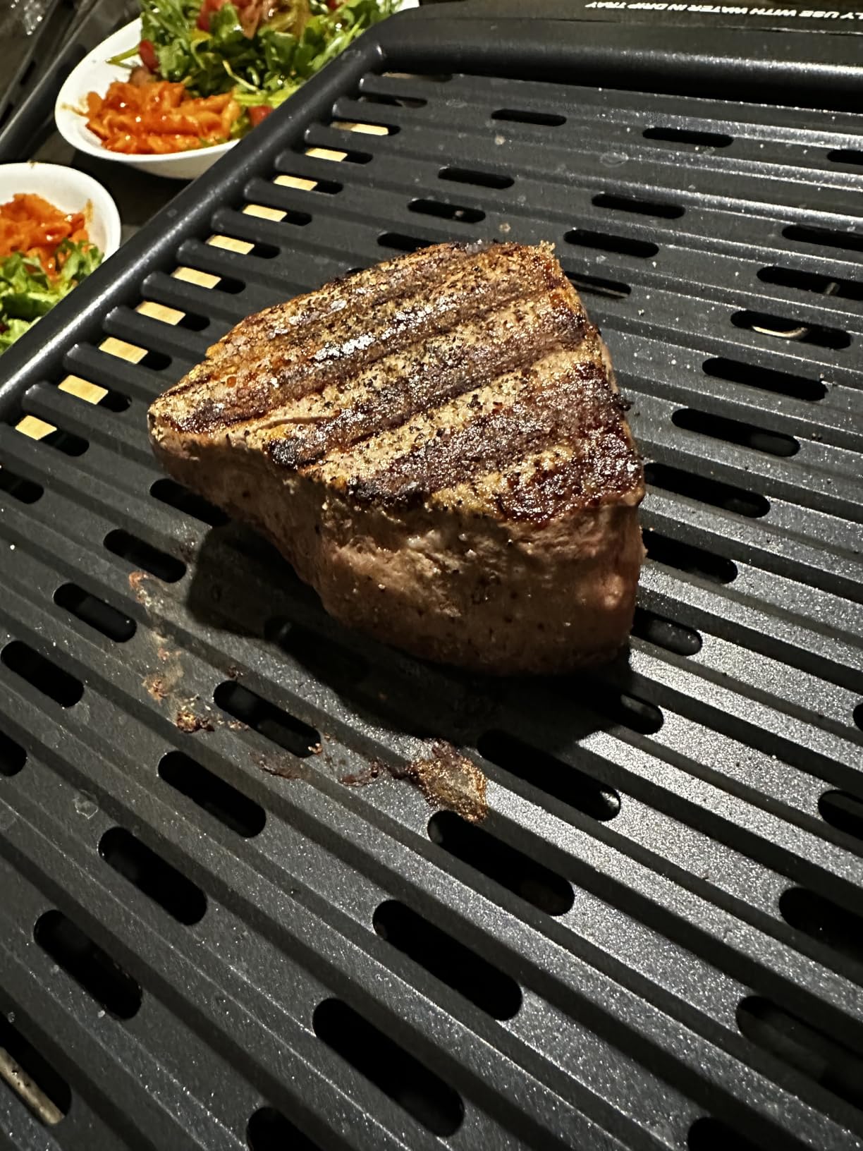 Chefman Electric Smokeless Indoor Grill w/ Non-Stick Cooking Surface & Adjustable Temperature Knob from Warm to Sear for Customized BBQing, Dishwasher Safe Removable Water Tray, Black Customer Review Chefman Electric Smokeless Indoor Grill w/ Non-Stick Cooking Surface & Adjustable Temperature Knob from Warm to Sear for Customized BBQing, Dishwasher Safe Removable Water Tray, Black - Customer Photo 2