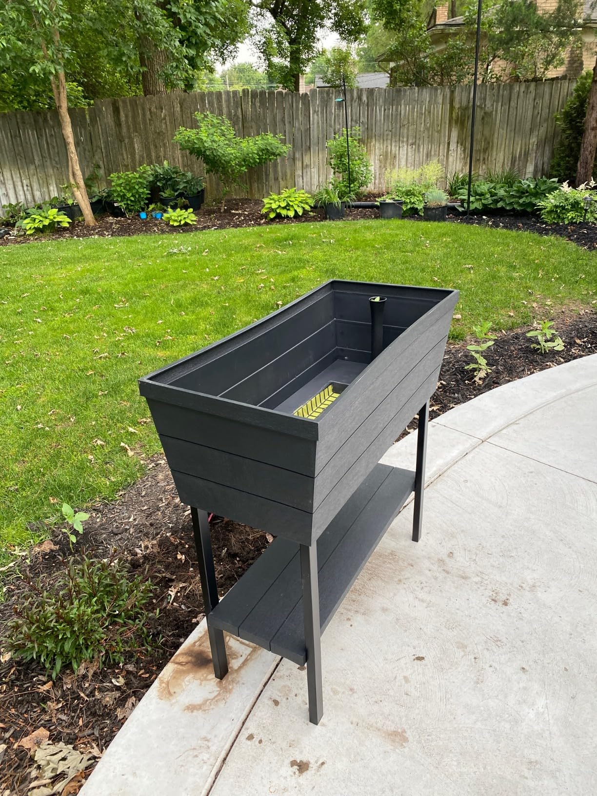 Keter Urban Bloomer 12.7 Gallon Raised Garden Bed and Outdoor Herb Garden Planter with Self Watering Gauge and Drainage Plug, Dark Grey - Customer Photo 2