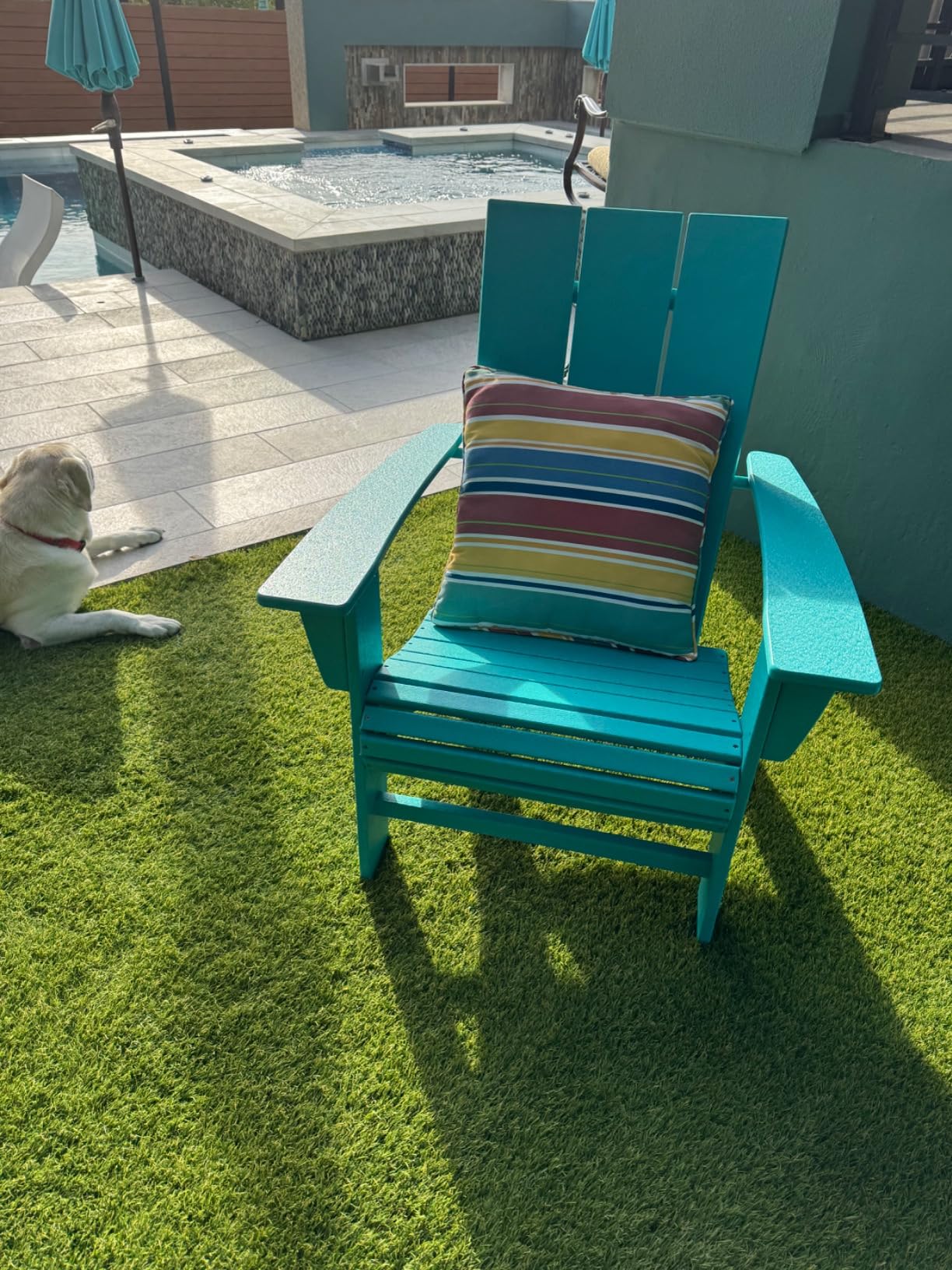 POLYWOOD Modern Curveback Adirondack Chair, HDPE Outdoor Patio Furniture, Fade-Proof Fire Pit Deck Garden Chair, Adult Size, Made in USA - Customer Photo 1