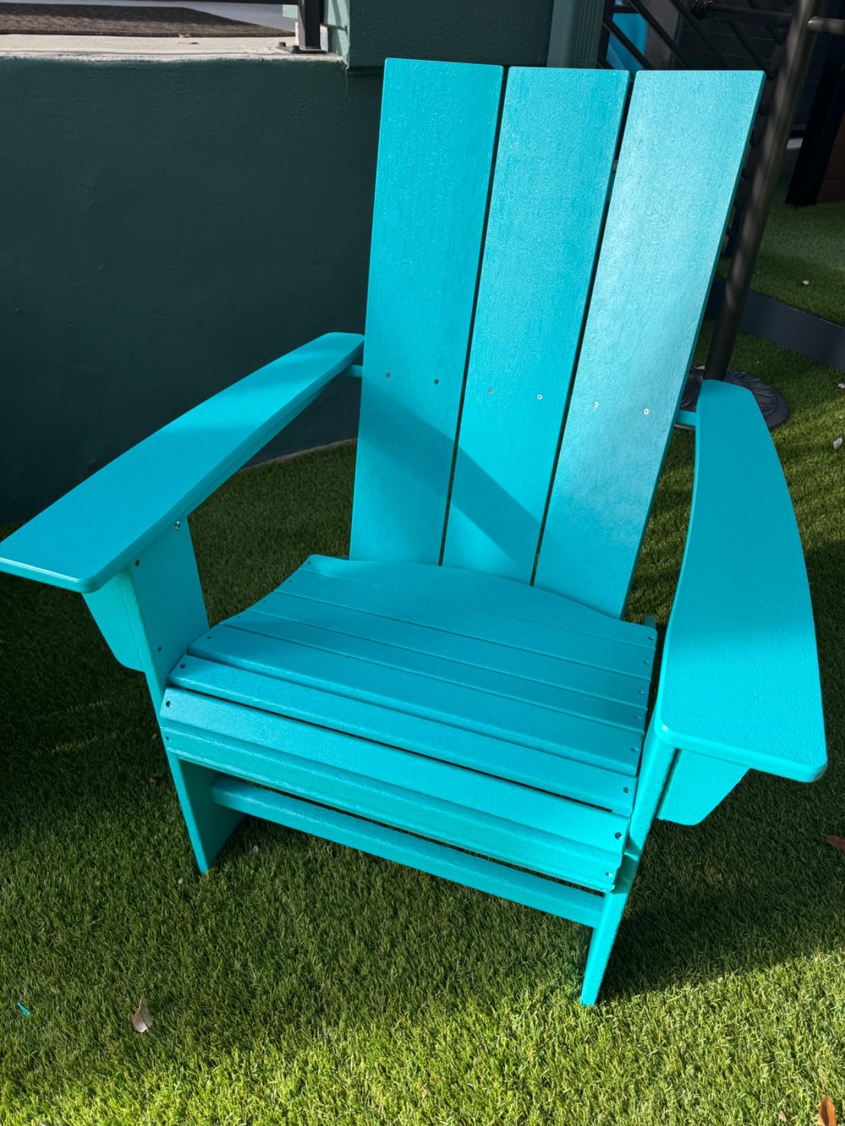 POLYWOOD Modern Curveback Adirondack Chair, HDPE Outdoor Patio Furniture, Fade-Proof Fire Pit Deck Garden Chair, Adult Size, Made in USA - Customer Photo 2