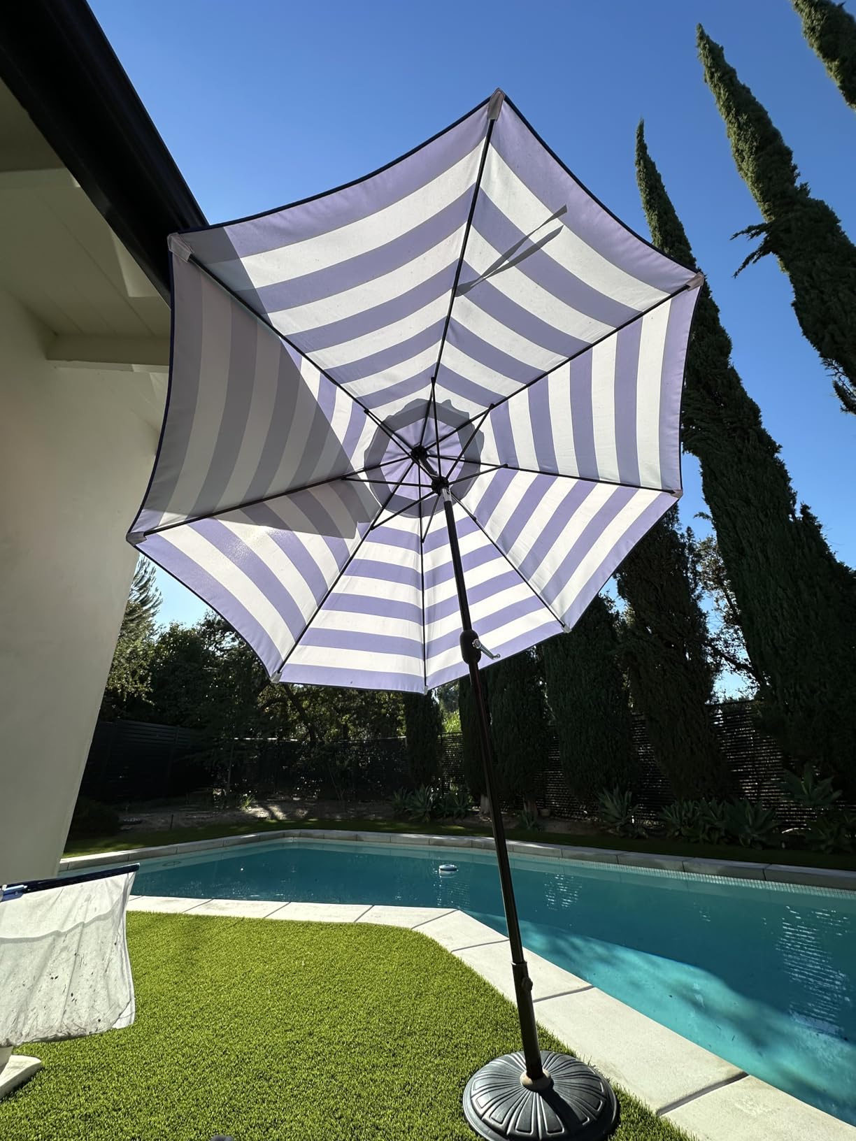 Blissun 9' Outdoor Patio Umbrella, Outdoor Table Umbrella, Yard Umbrella, Market Umbrella with 8 Sturdy Ribs, Push Button Tilt and Crank - Customer Photo 1