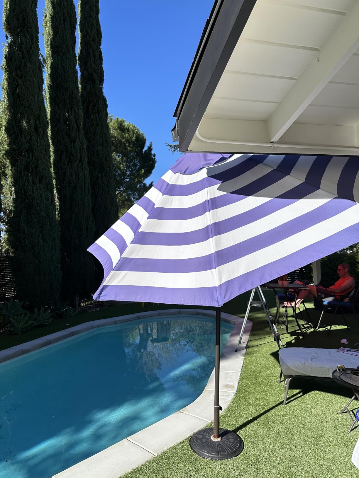 Blissun 9' Outdoor Patio Umbrella, Outdoor Table Umbrella, Yard Umbrella, Market Umbrella with 8 Sturdy Ribs, Push Button Tilt and Crank - Customer Photo 2