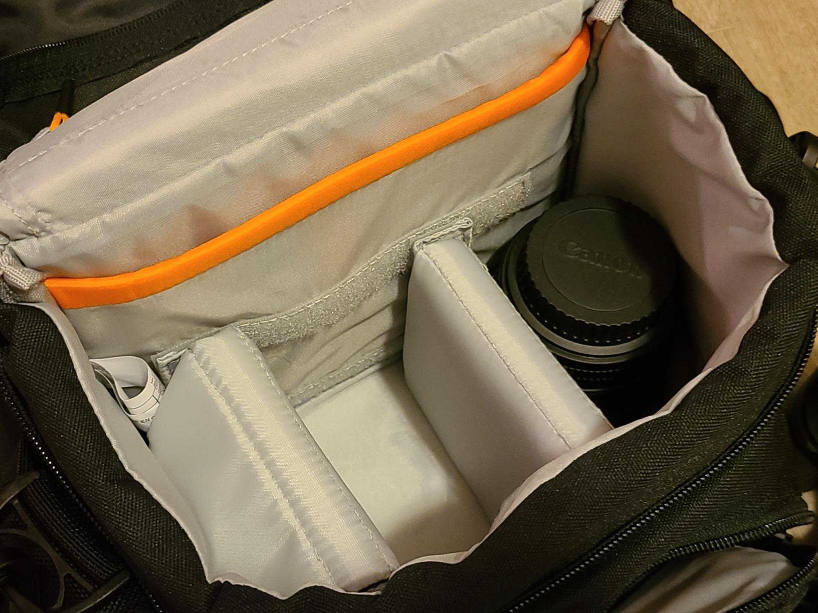 Lowepro LP37142, Nova 200 AW II Messenger Case, Camera Bag, Customizable, Portable, Fits 1-2 Pro DSLR with attached 24-105mm, Compact Drone, 3-5 Additional Lenses, Flash, Black - Customer Photo 2