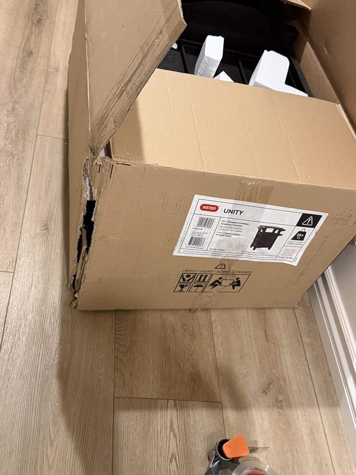 Keter Unity XL Portable Outdoor Table with Stainless Steel Top for Kitchen Prep and Outdoor Storage Cabinet for Grilling Accessories, Dark Grey - Customer Photo 1