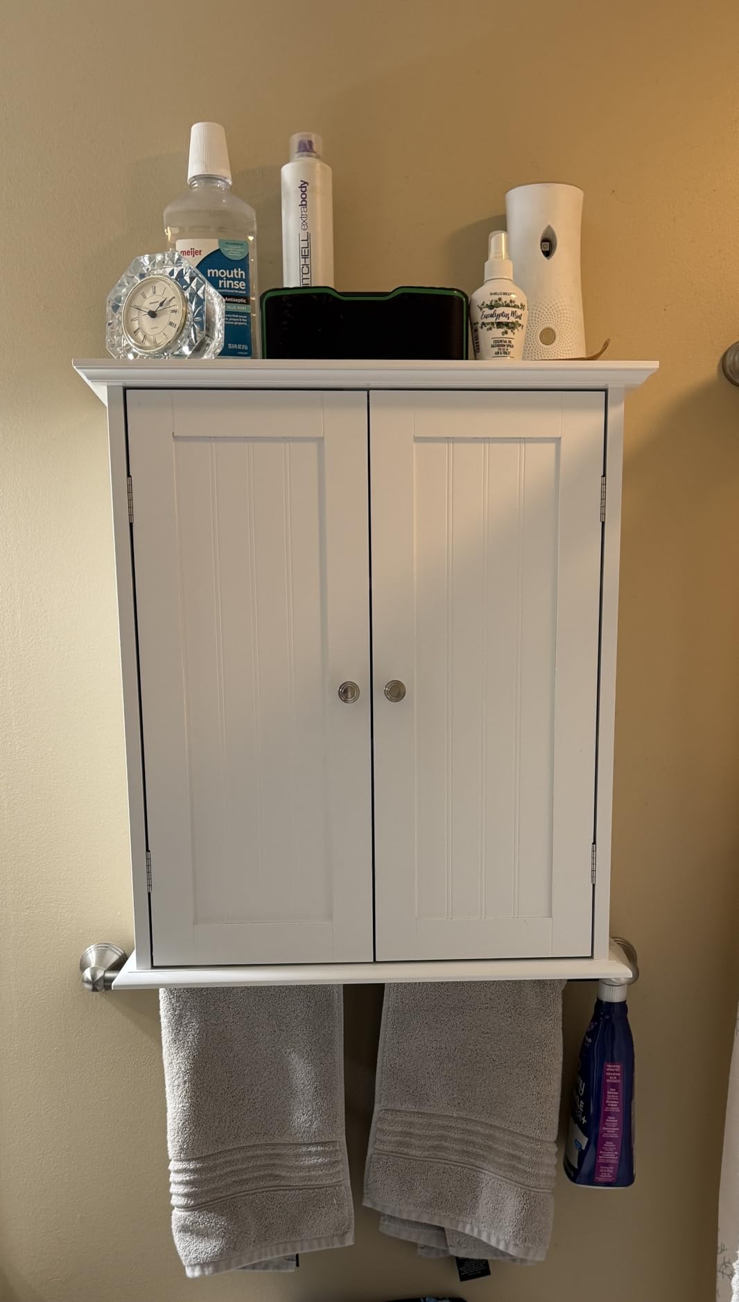 ChooChoo Bathroom Wall Cabinet, Over The Toilet Space Saver Storage Cabinet, Medicine Cabinet with 2 Door and Adjustable Shelves, Cupboard - Customer Photo 1