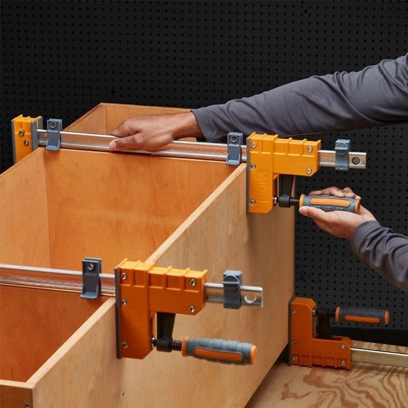 Bora 4 Pack Parallel Clamps for Woodworking - Two 24 Inch and Two 31 Inch Parallel Wood Clamps Heavy Duty Bar Clamp for Wood Working with 1100 Lbs of Clamping Force Each - DIY Bora Clamp Set - Customer Photo 1