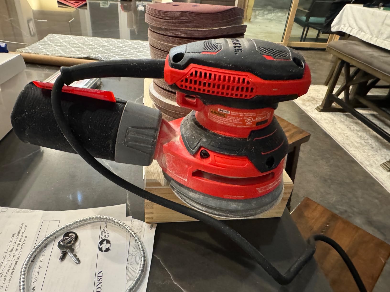 CRAFTSMAN Orbital Sander, 5 inch, 12,000 OPM, 3 Amp, Corded (CMEW231) - Customer Photo 1