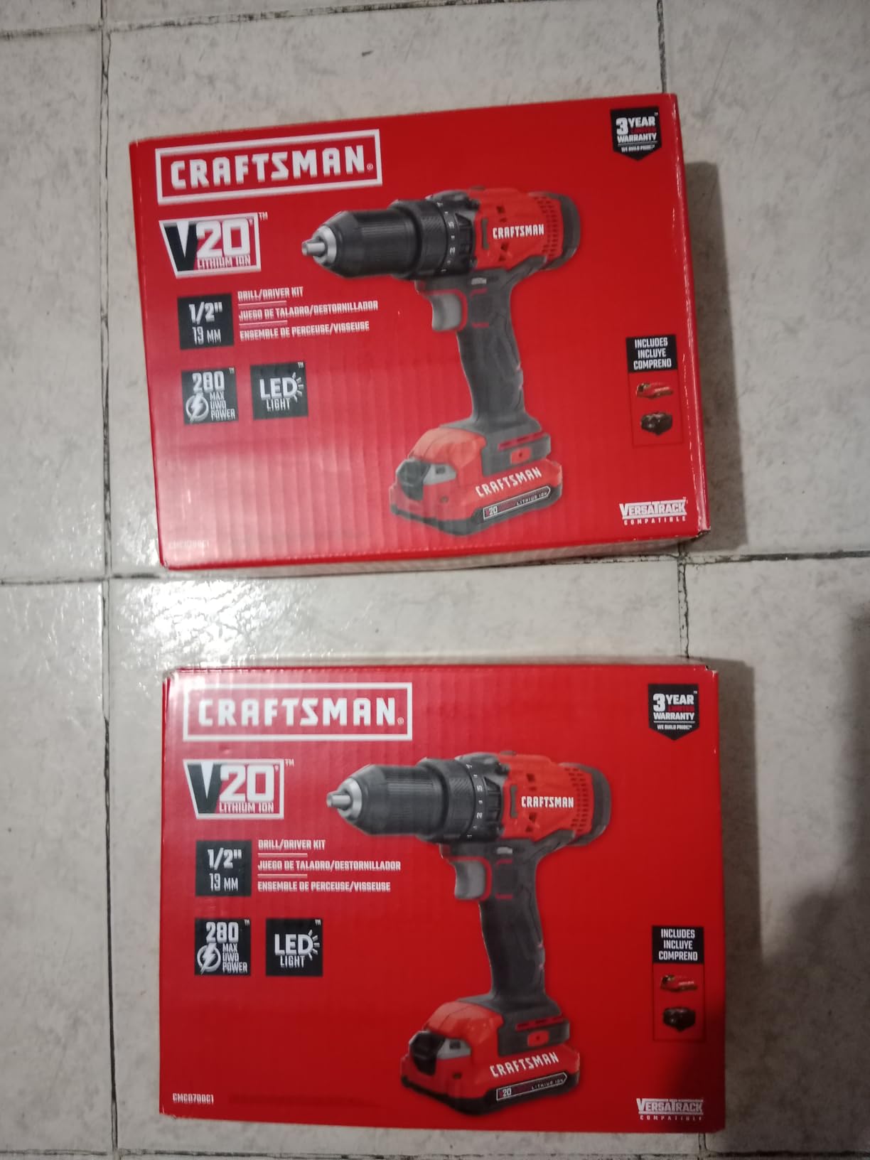 CRAFTSMAN V20 Cordless Drill/Driver Kit, 1/2 inch, Battery and Charger Included (CMCD700C1) - Customer Photo 2