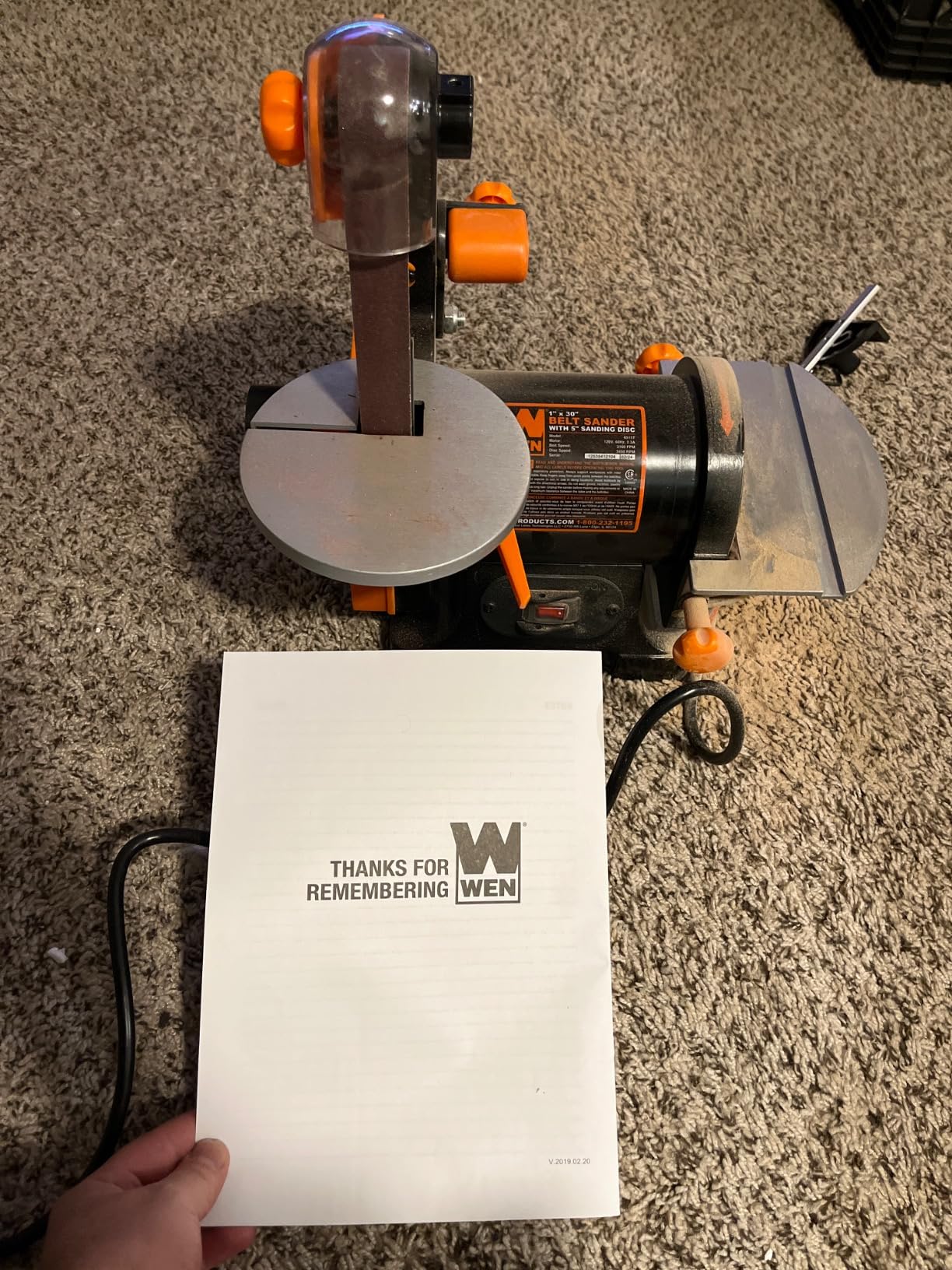 WEN Benchtop Belt and Disc Sander with 1 x 30 in. Belt and 5 in. Sanding Disc (6515T) - Customer Photo 1