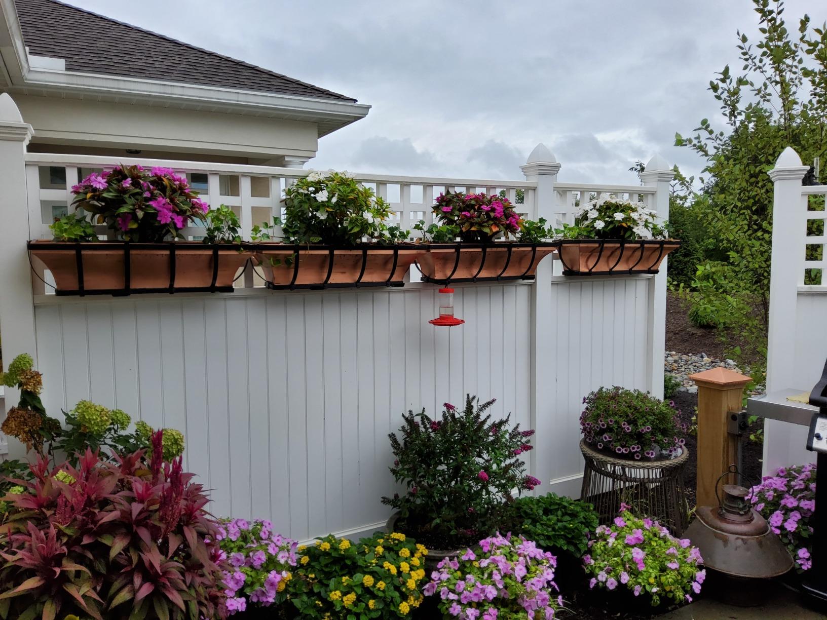 H Potter Window Planter Box Copper Outdoor Hanging Flower Plant Container for Windows Attach to House Deck Balcony Long Rectangular Shape 30 inch GAR133 - Customer Photo 2